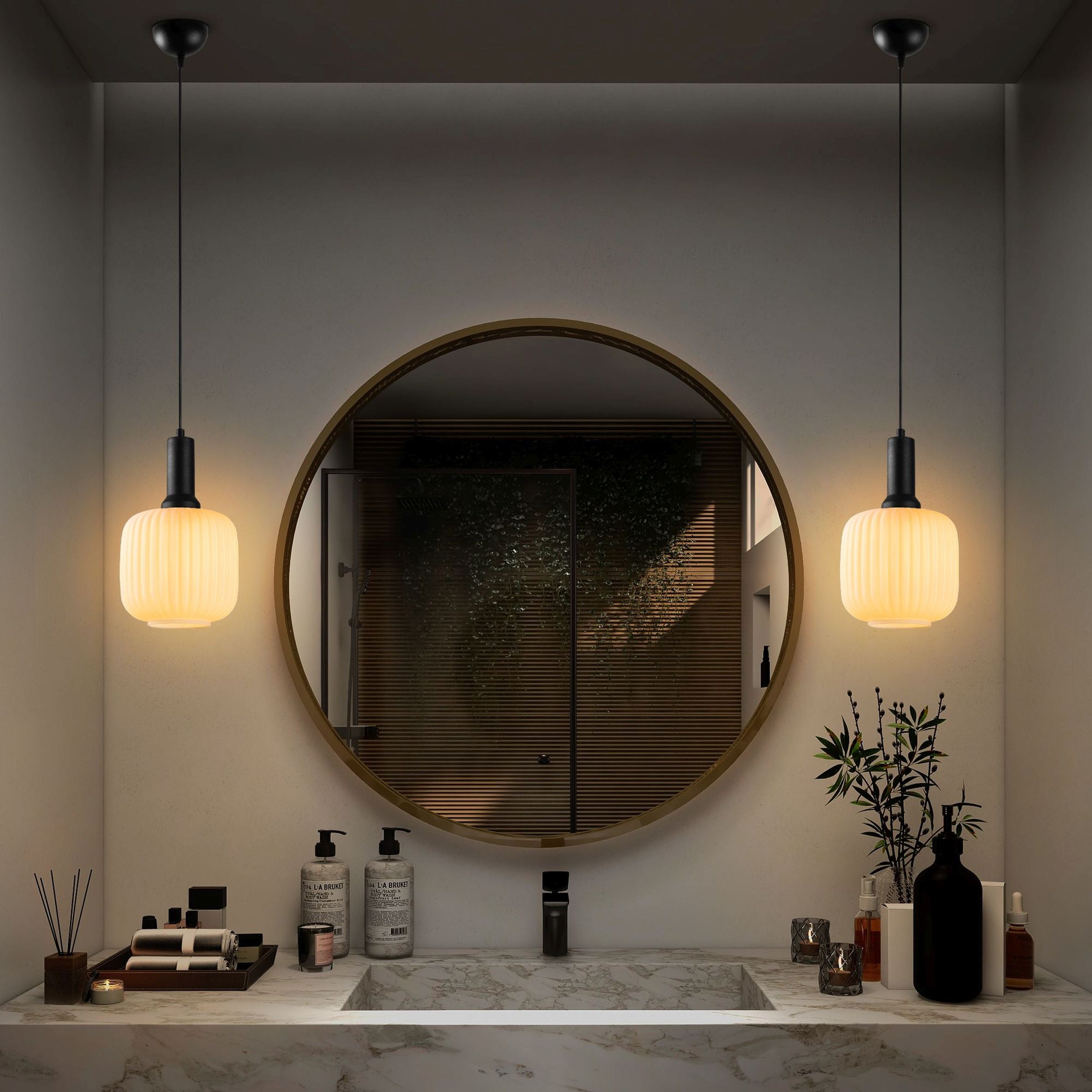 Lampa wisząca Asker 20 cm biało-czarna