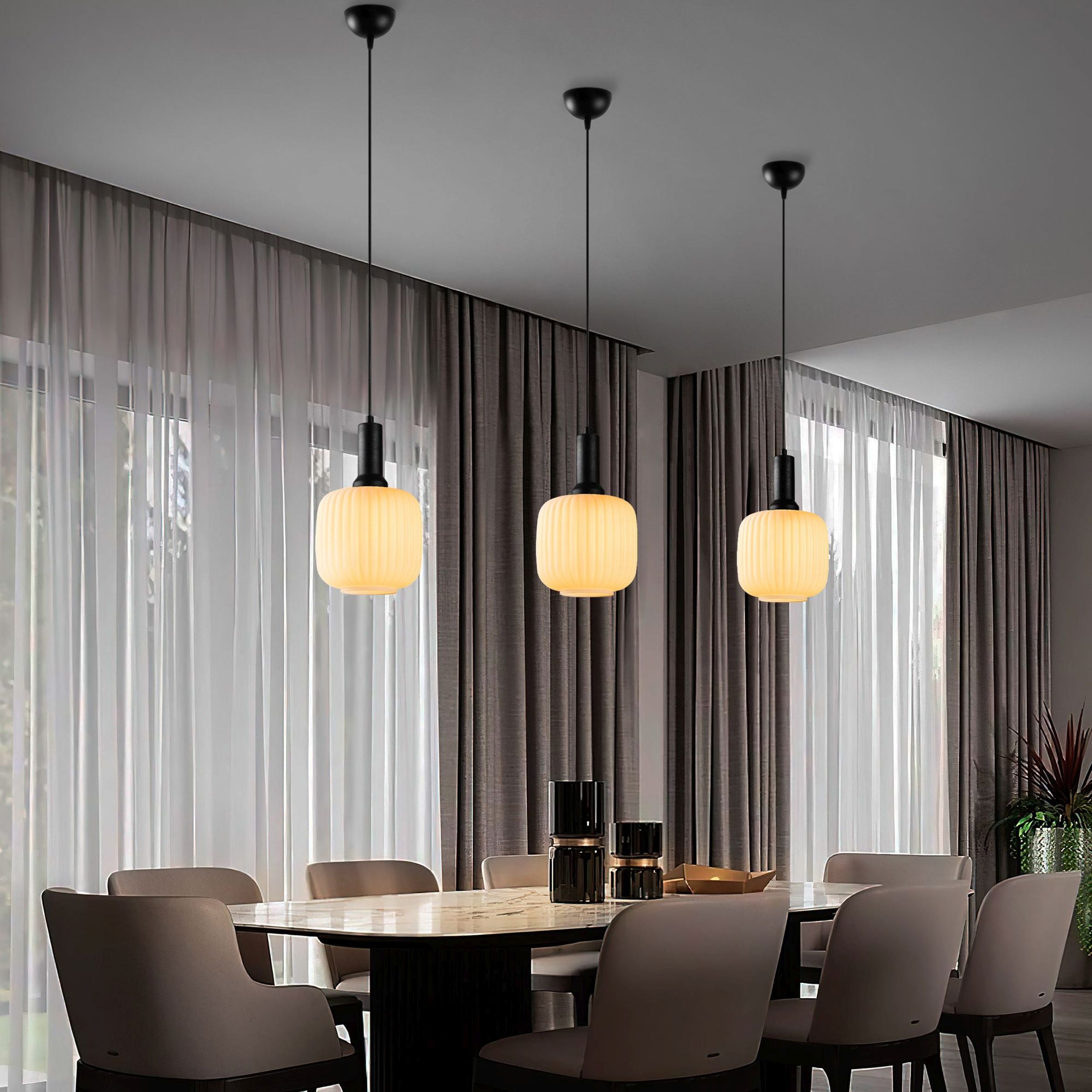 Lampa wisząca Asker 20 cm biało-czarna