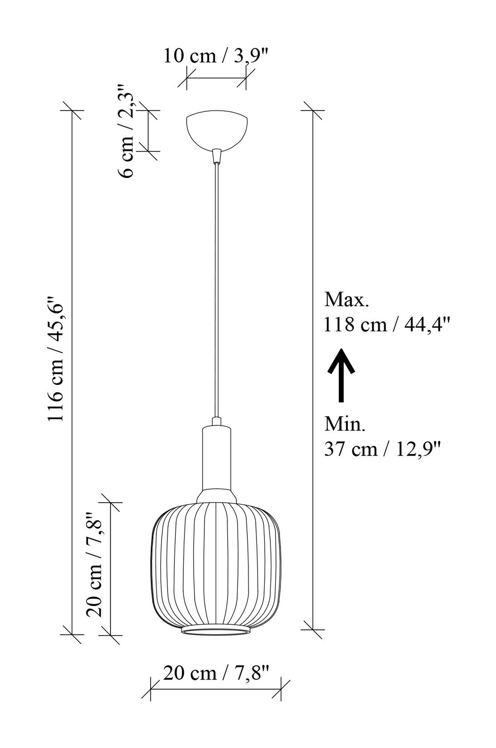 Lampa wisząca Asker 20 cm biało-czarna