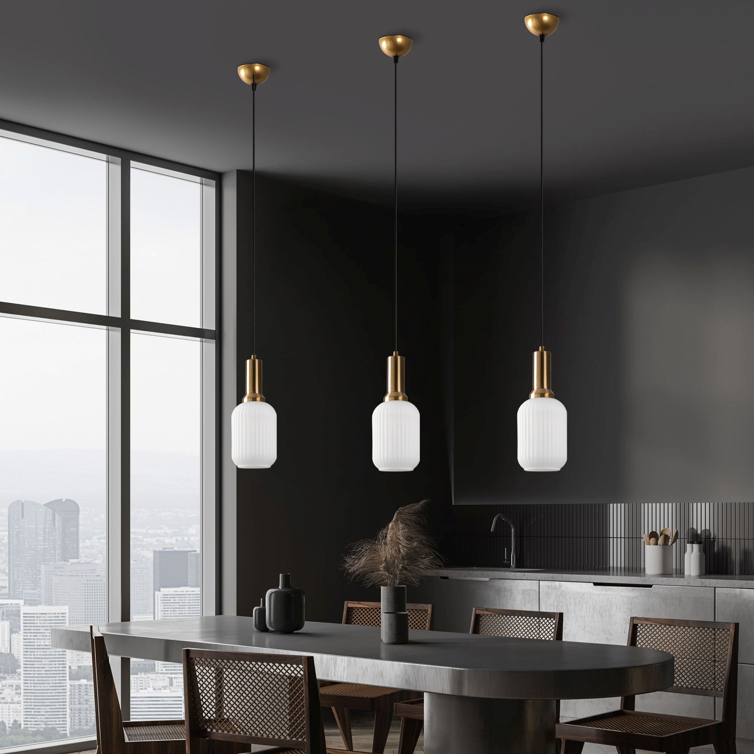 Lampa wisząca Asker 13 cm biało-złota