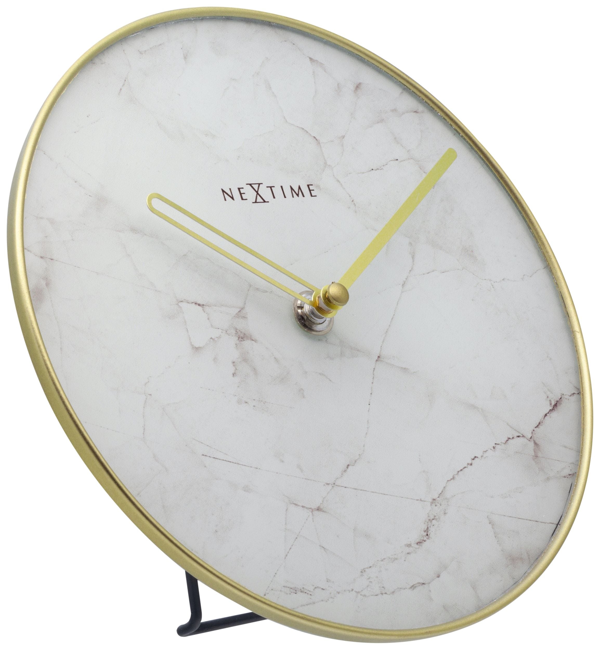 Zegar stojący Marble 20 cm biało-złoty