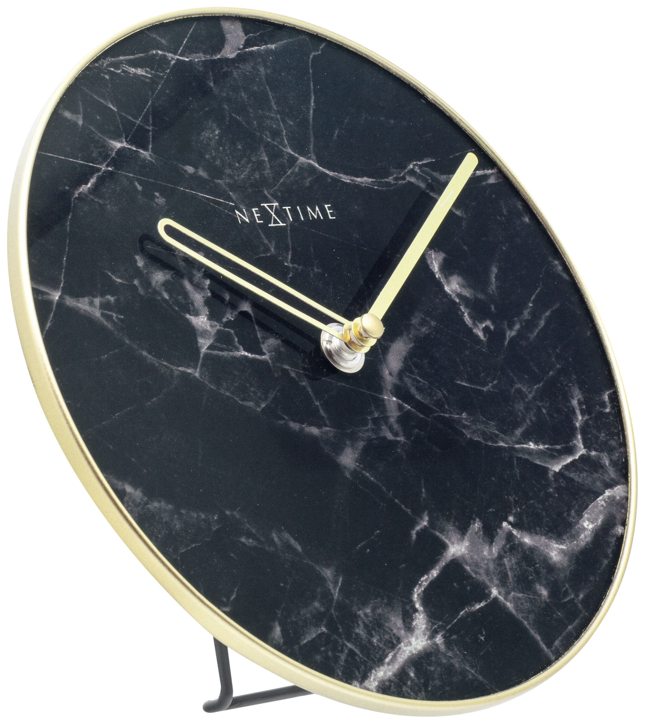 Zegar stojący Marble 20 cm czarno-złoty
