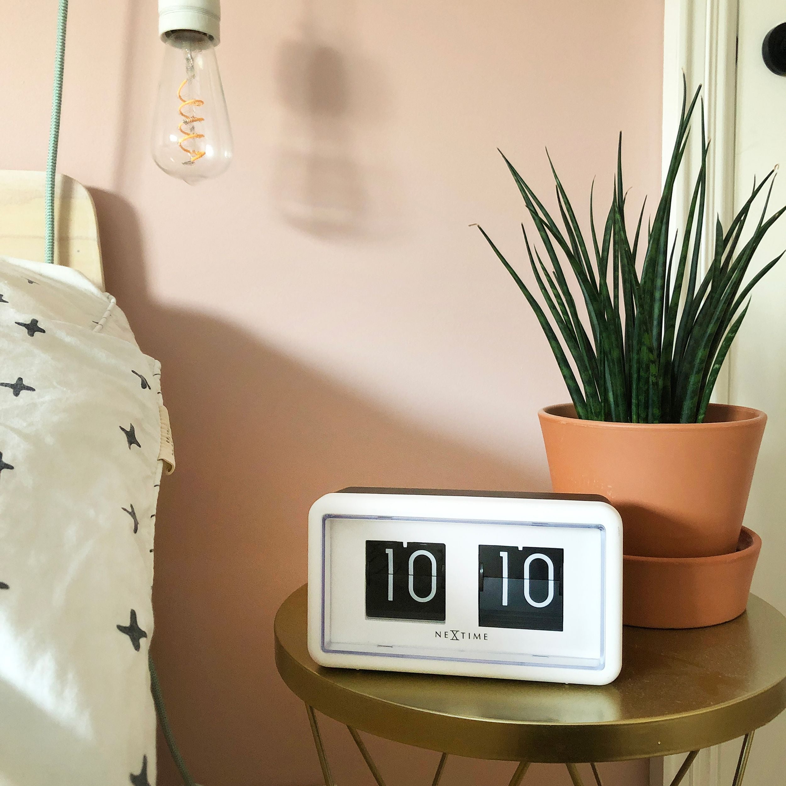 Zegar stojący Flip Clock 18x10 cm biały
