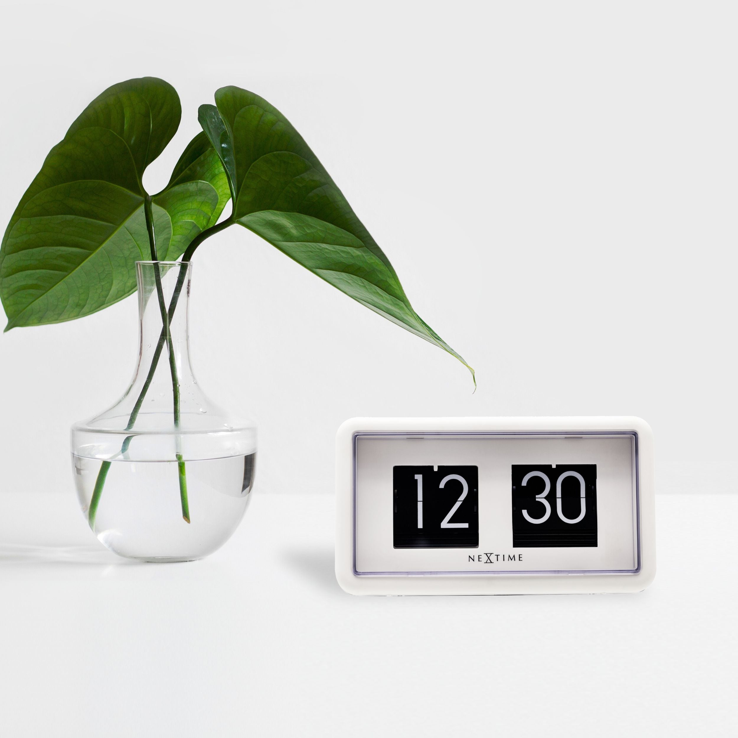 Zegar stojący Flip Clock 18x10 cm biały