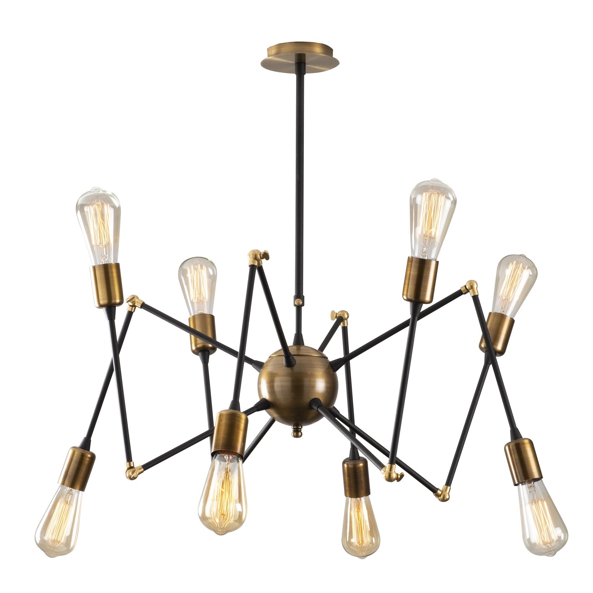 Lampa wisząca Herpo x8 czarna/ złoty vintage