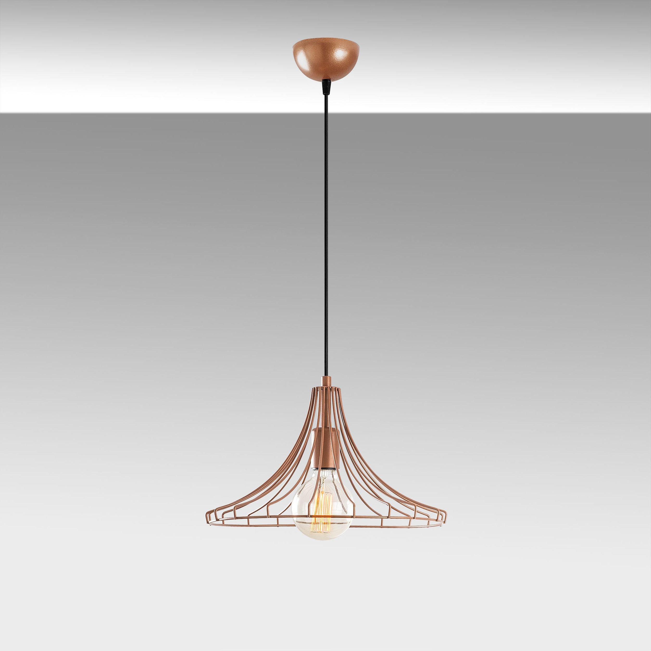 Lampa wisząca Tojil x1 stożek miedziana