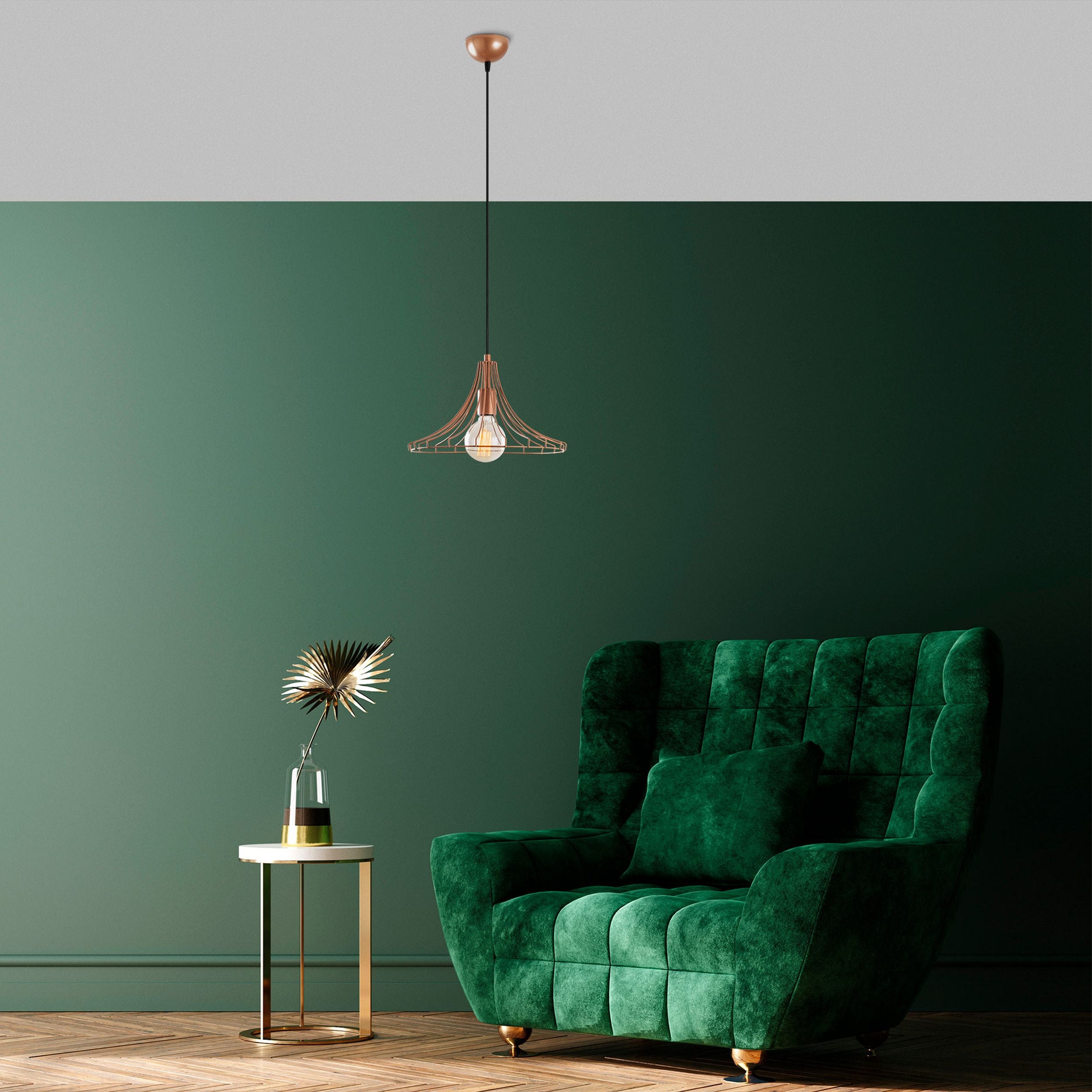 Lampa wisząca Tojil x1 stożek miedziana