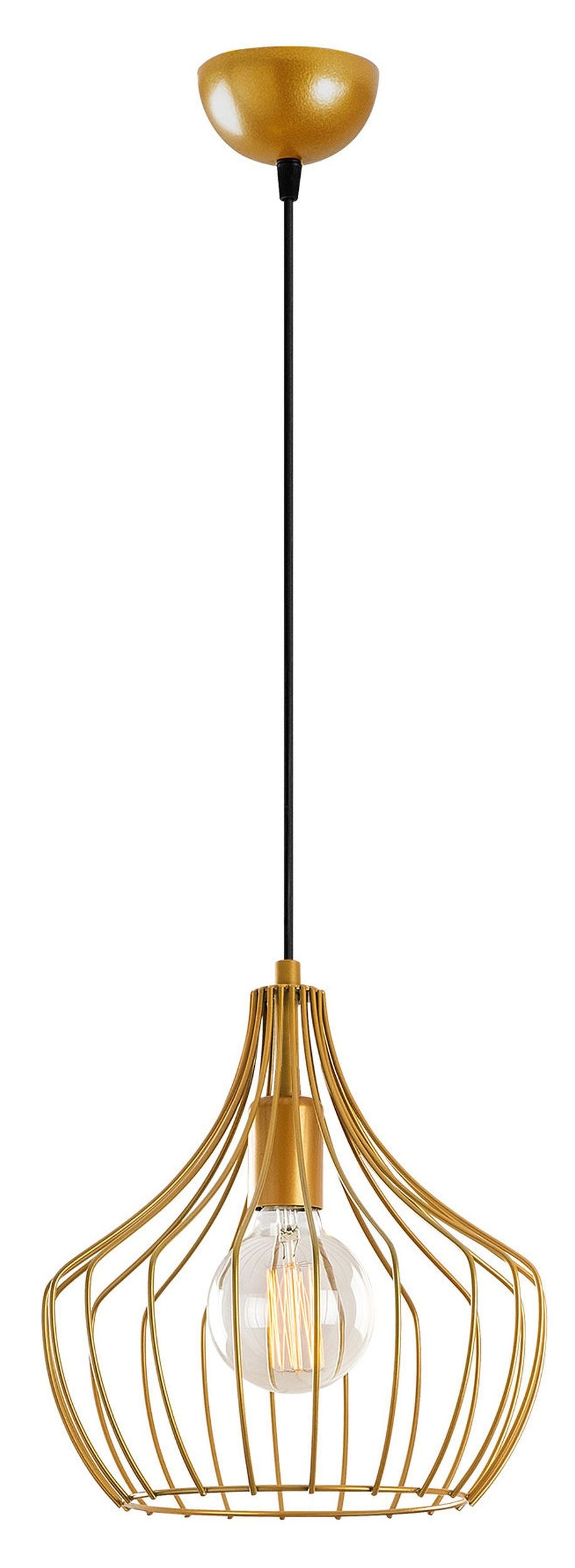 Lampa wisząca Tojil x1 zaokrąglona złota