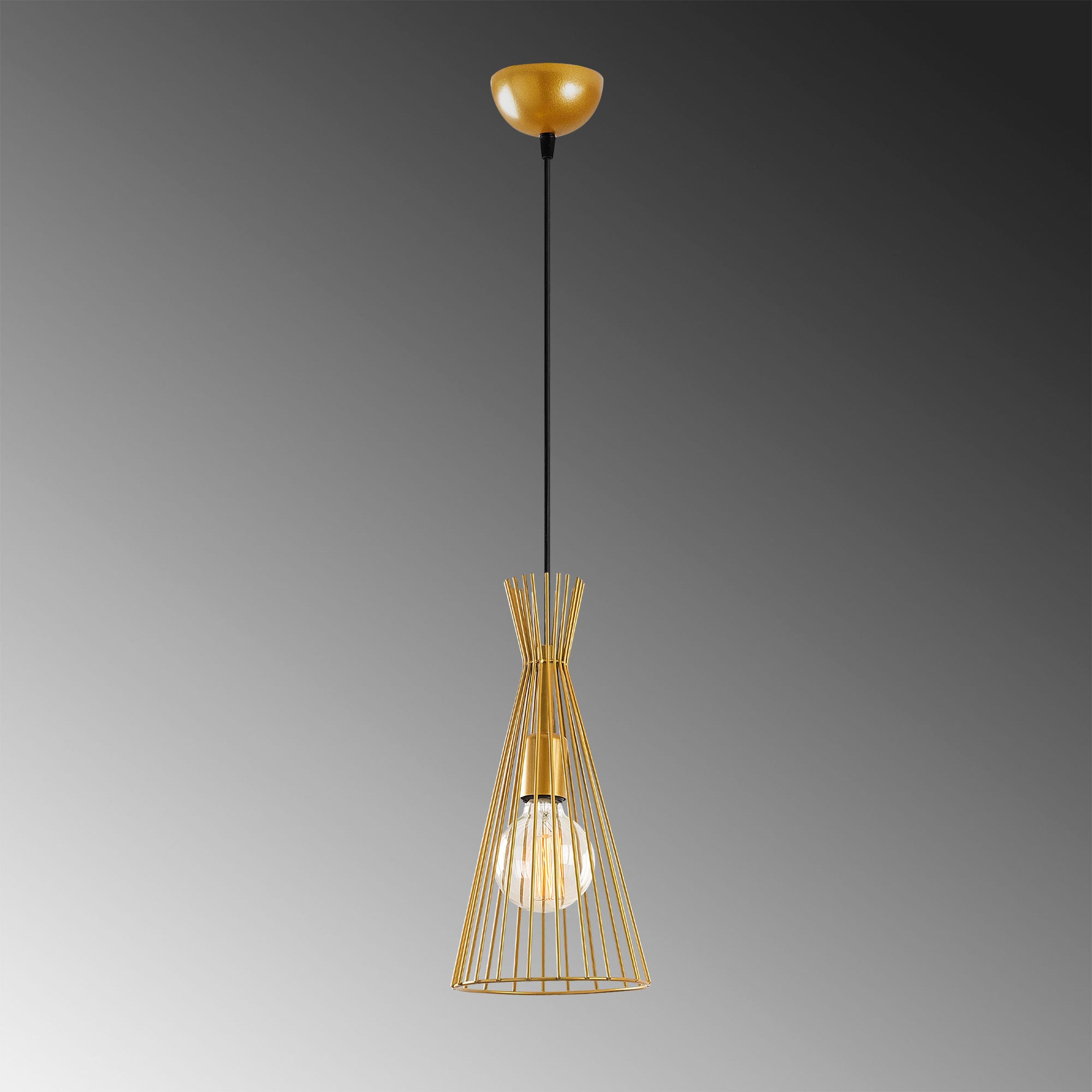Lampa wisząca Tojil x1 trójkątna złota