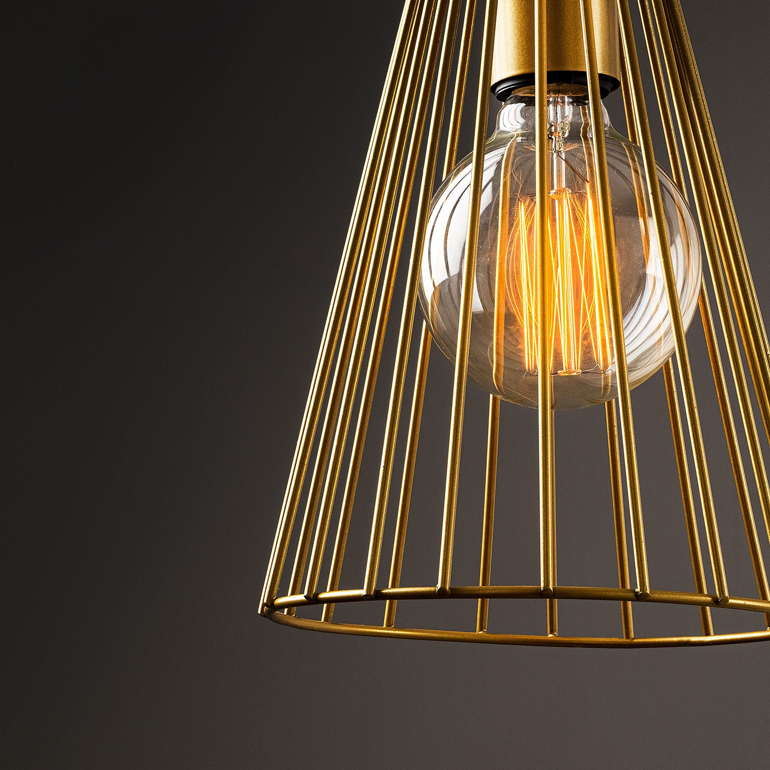 Lampa wisząca Tojil x1 trójkątna złota