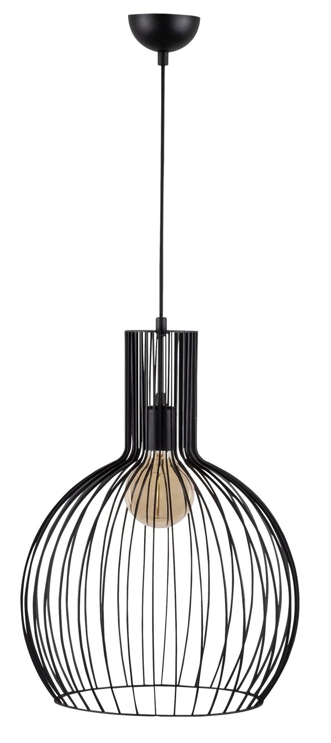 Lampa sufitowa Ozzia okrągły klosz średnica 38 cm czarna