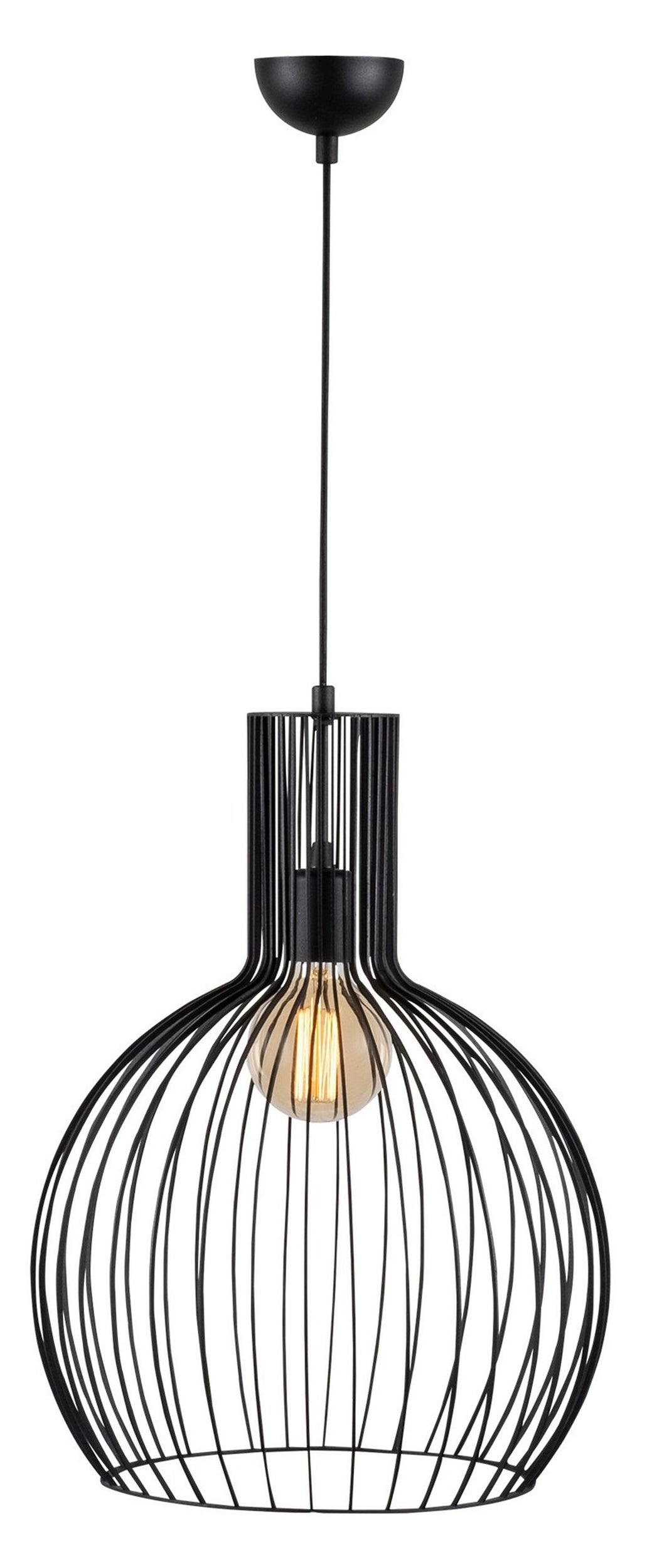 Lampa sufitowa Ozzia okrągły klosz średnica 38 cm czarna