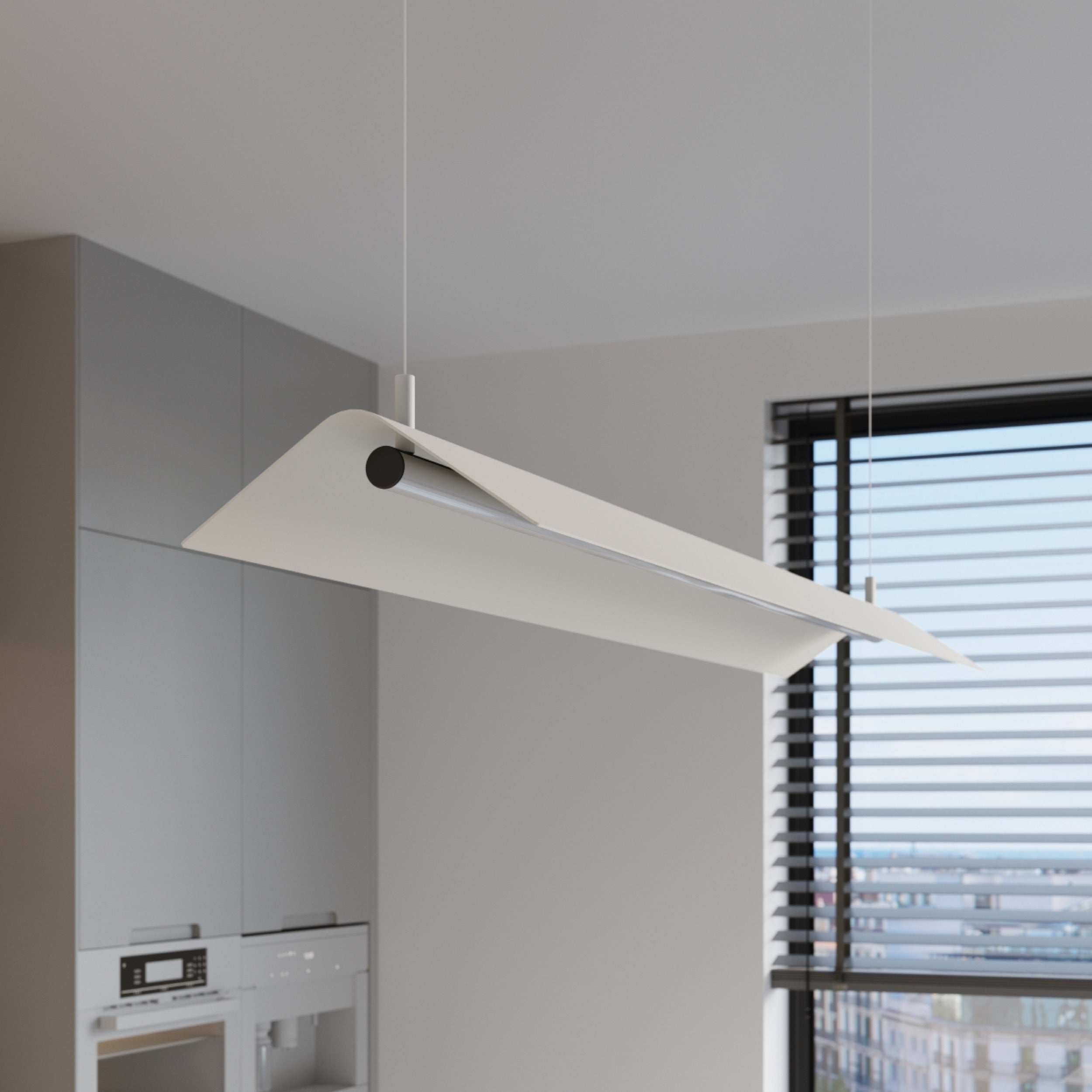 Lampa wisząca Elva beżowa LED barwa ciepła