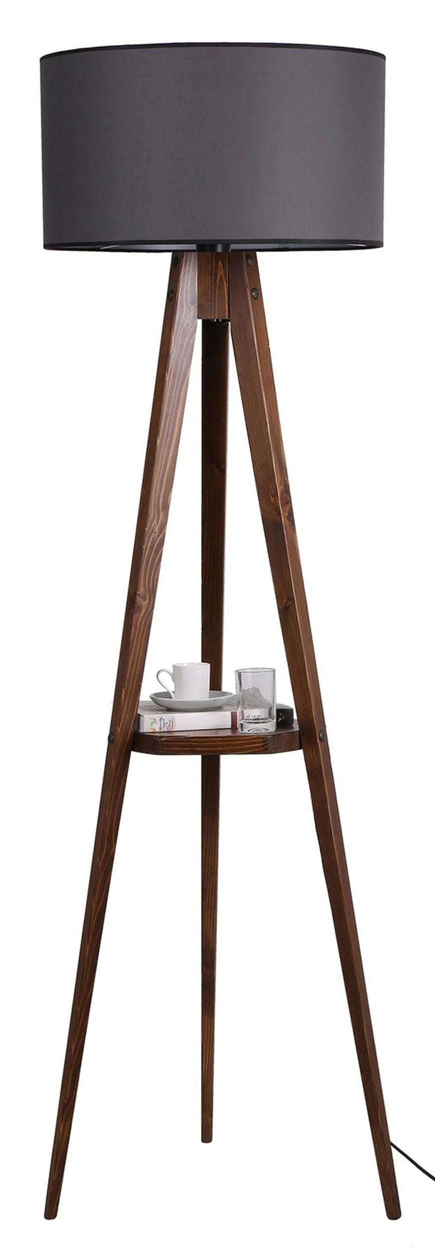 Lampa podłogowa Silindir 176 cm z półką szara