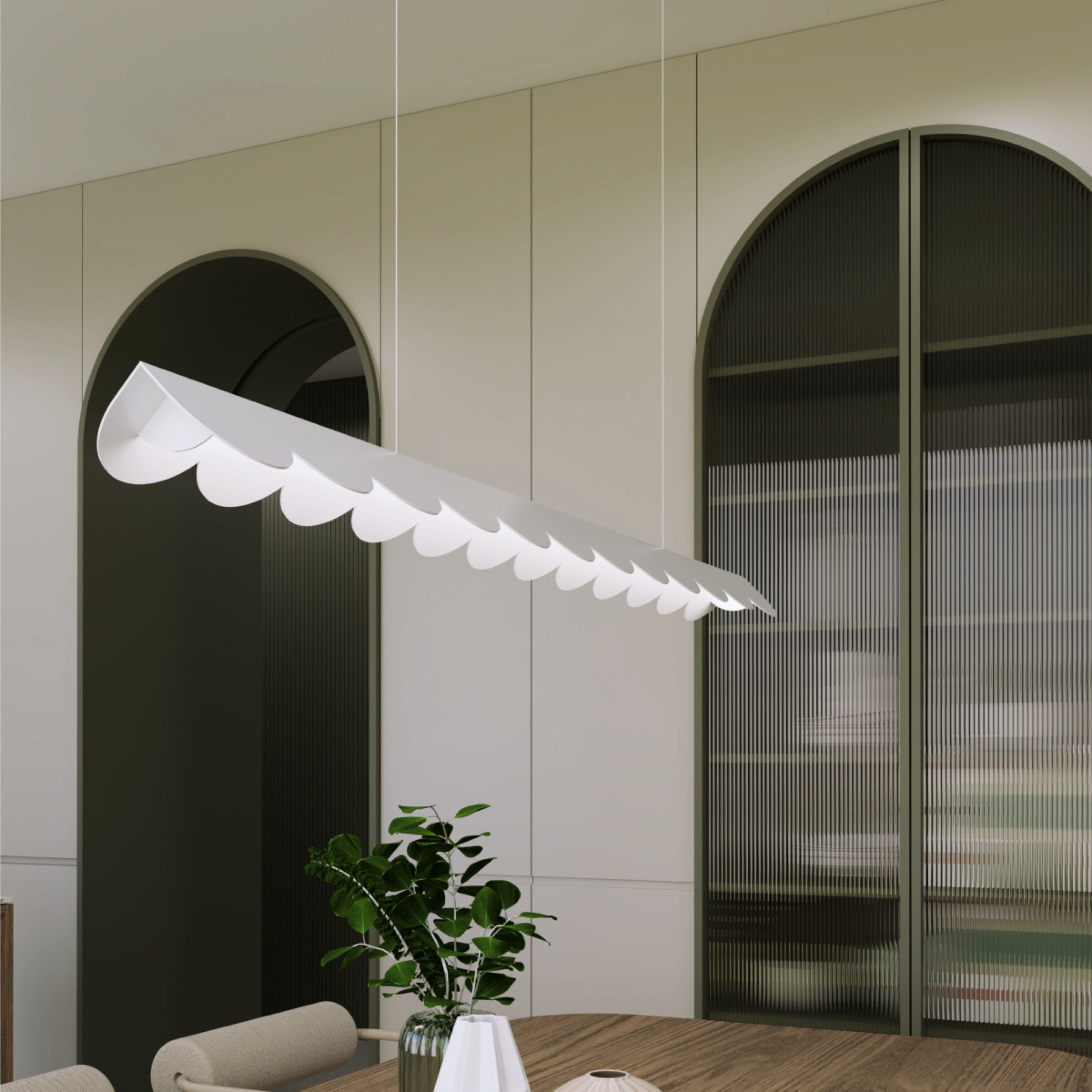 Lampa wisząca Biscuit beżowa LED barwa ciepła