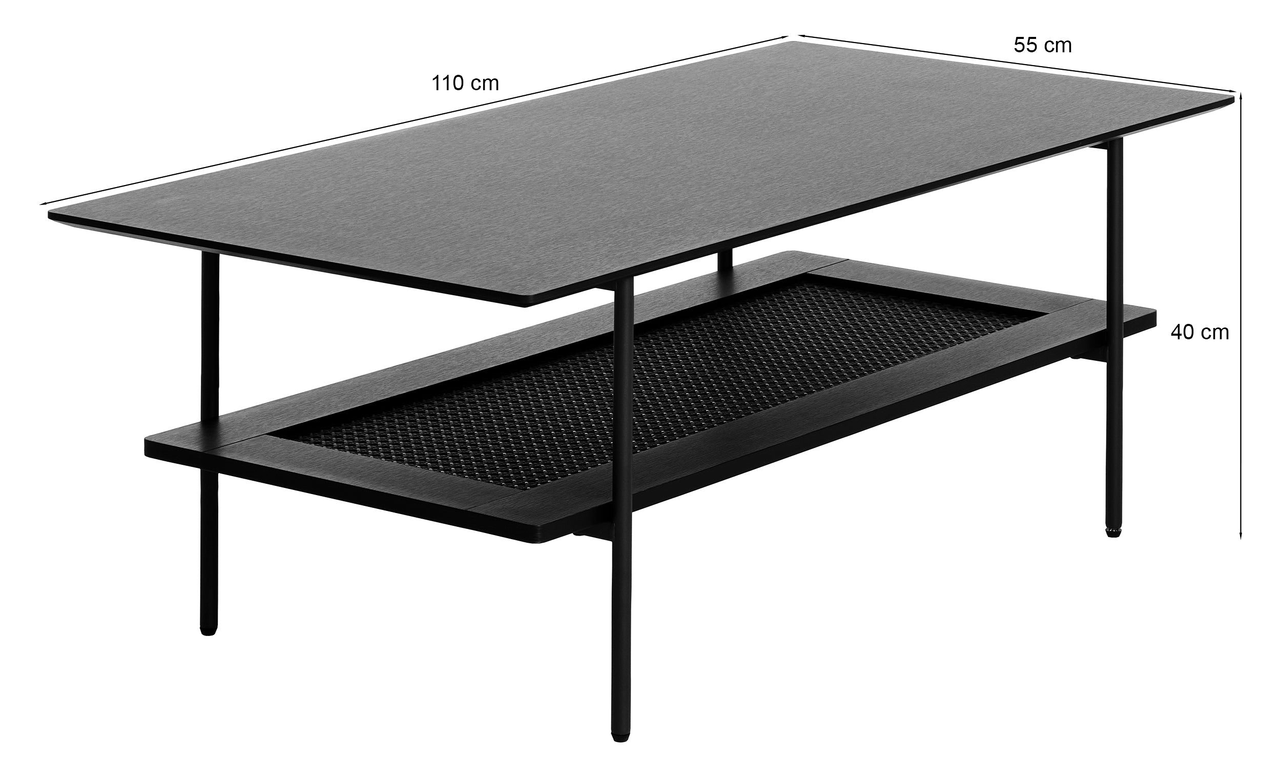Stolik kawowy Mogest 110x55 cm dąb naturalny z półką
