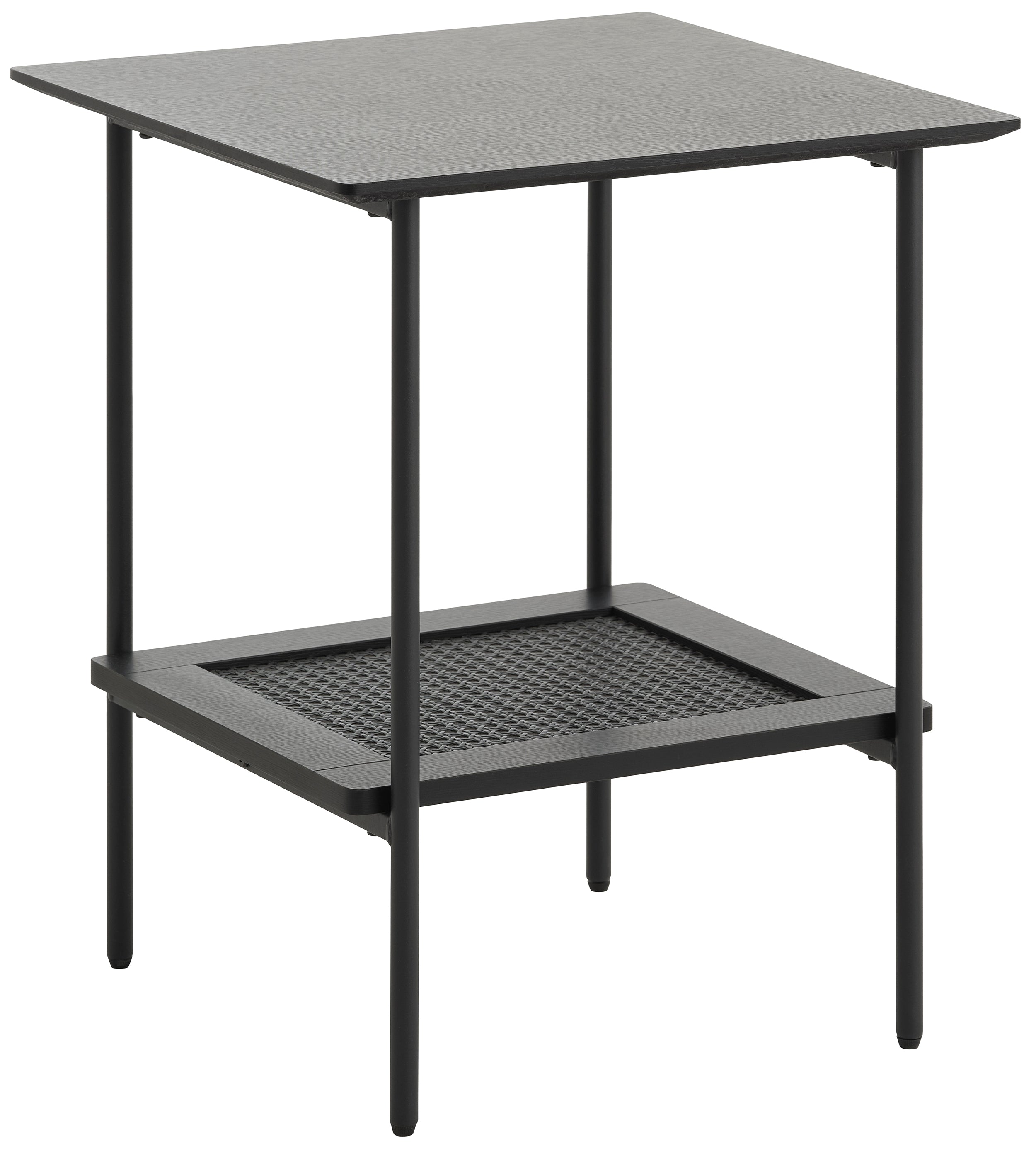 Stolik boczny Mogest 45x45 cm dąb czarny z półką