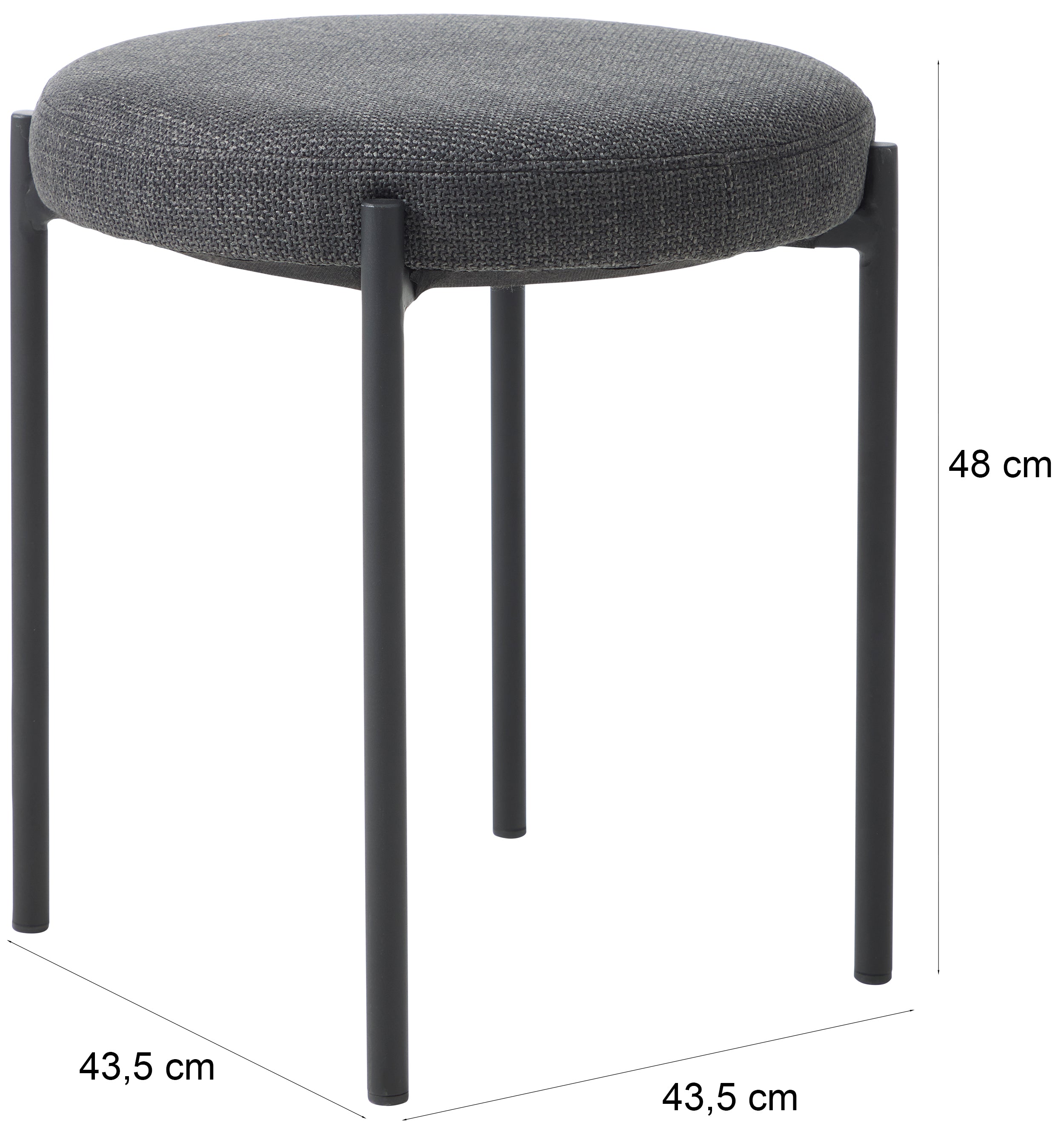 Taboret z tapicerowanym siedziskiem Pelican grafitowy