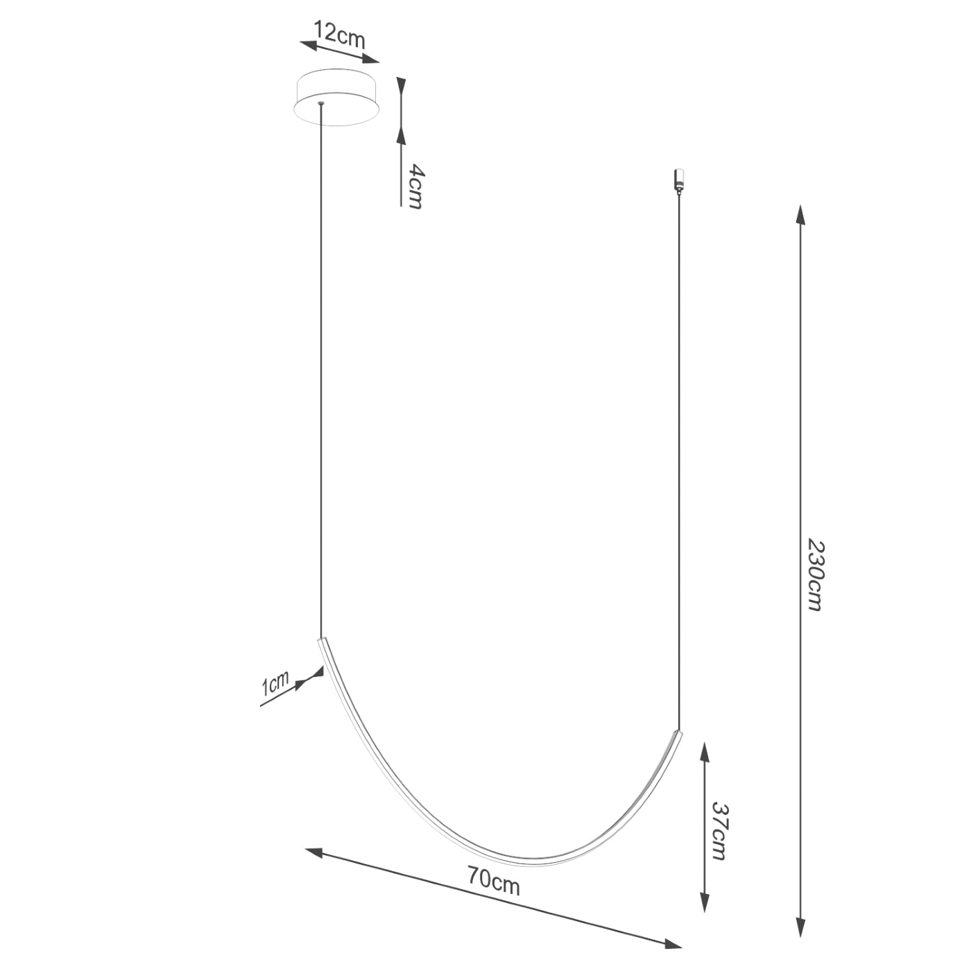 Żyrandol Alvar 1 LED czarny 3000K