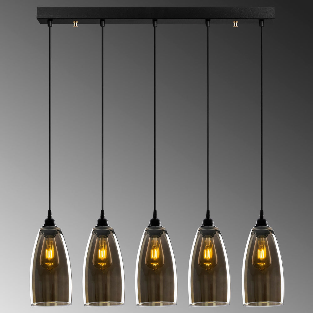 Lampa sufitowa Communis x5 83 cm ciemne szkło