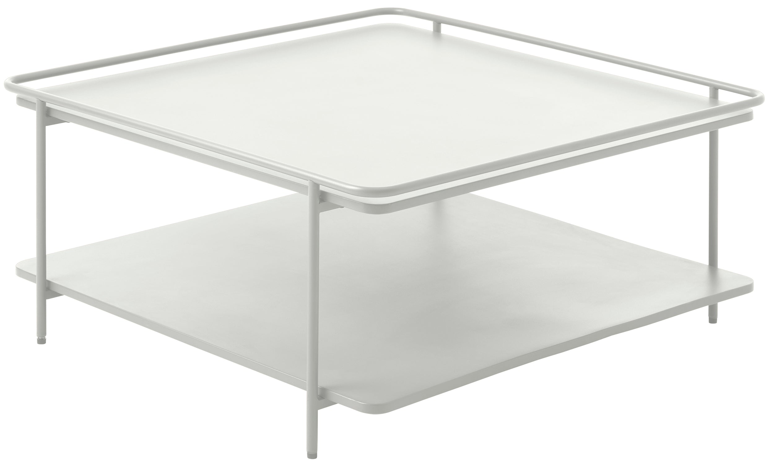Stolik kawowy Yuba 75x75 cm z półką kremowy