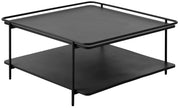 Stolik kawowy Yuba 75x75 cm z półką czarny