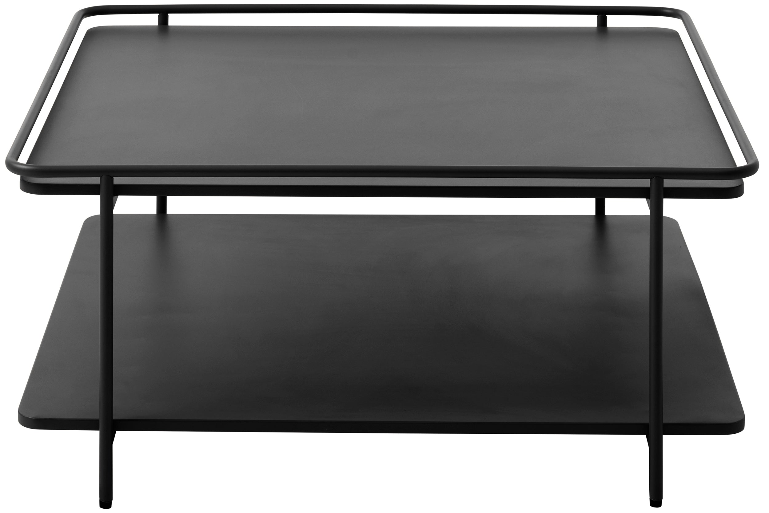 Stolik kawowy Yuba 75x75 cm z półką czarny