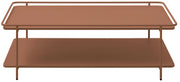 Stolik kawowy Yuba 55x110 cm z półką brązowy
