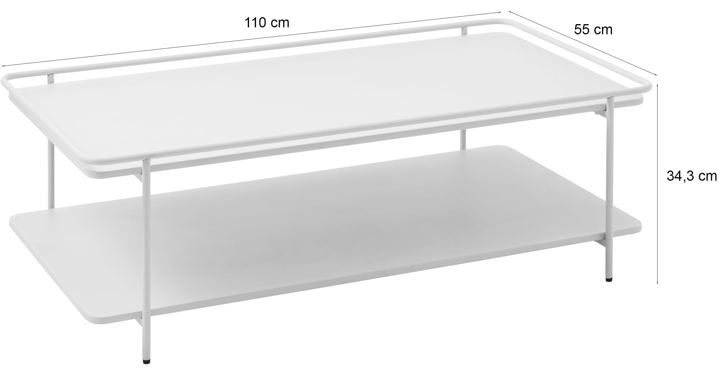 Stolik kawowy Yuba 55x110 cm z półką brązowy