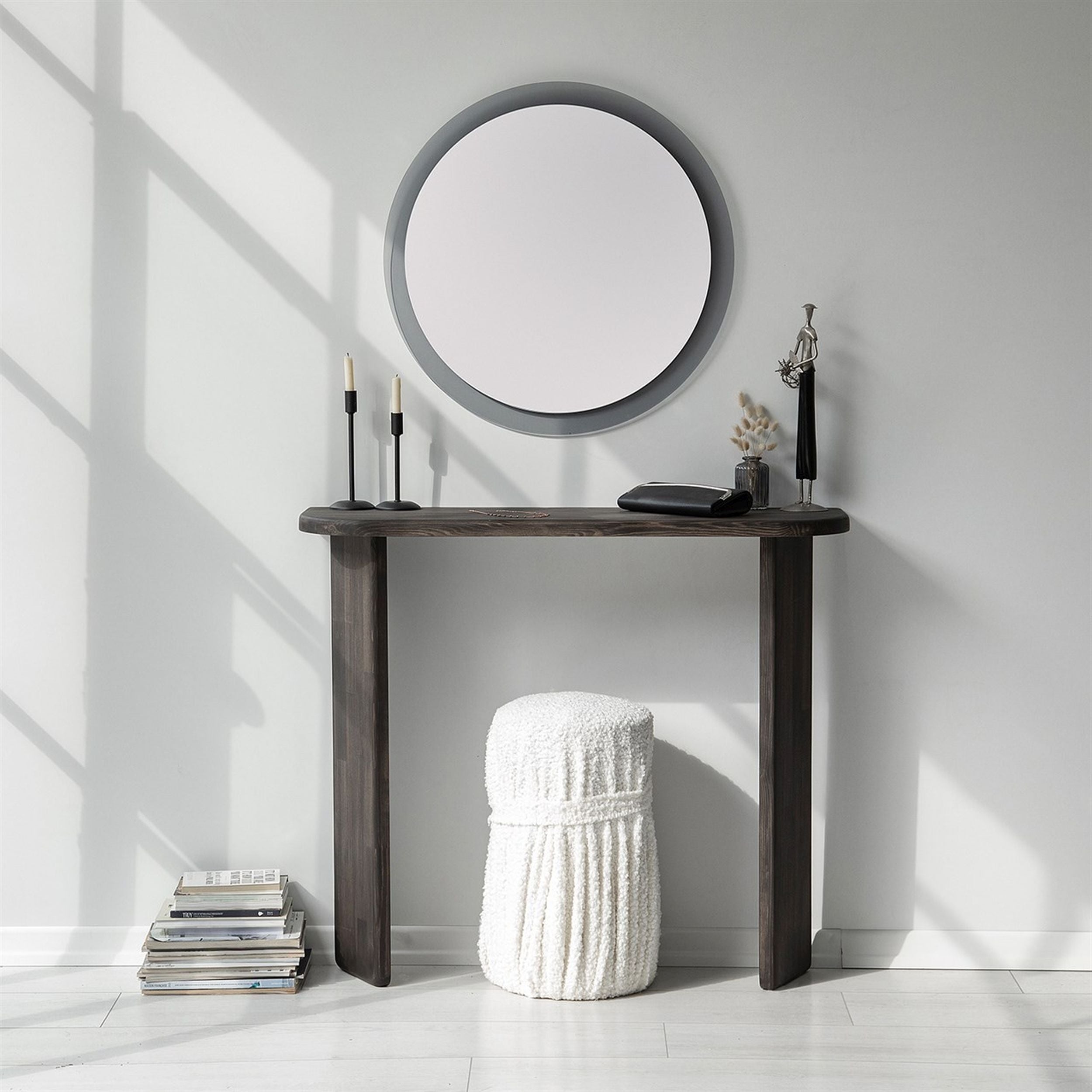 Konsola Symbel 100x30 cm lite drewno antracyntowa