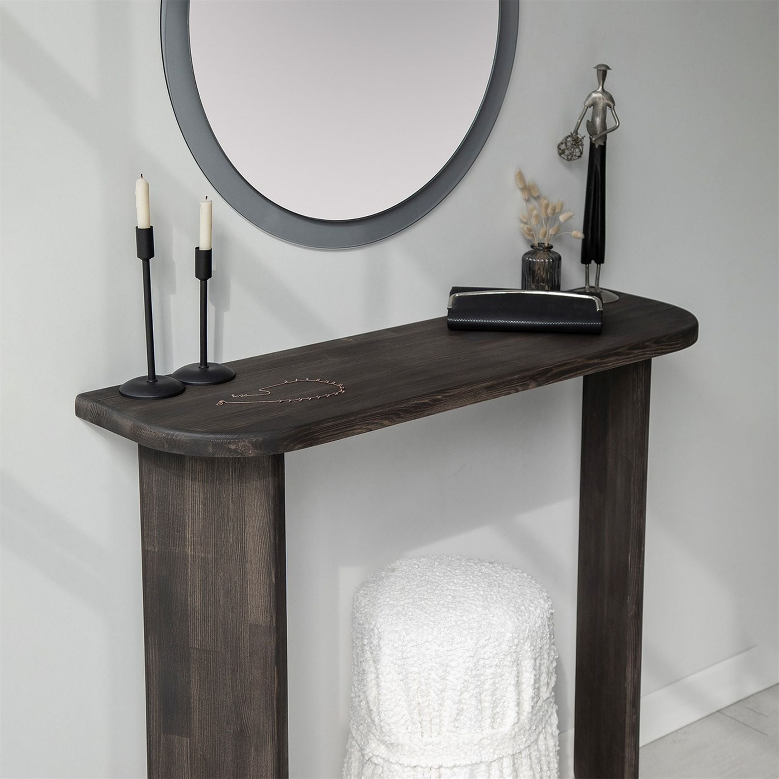 Konsola Symbel 100x30 cm lite drewno antracyntowa