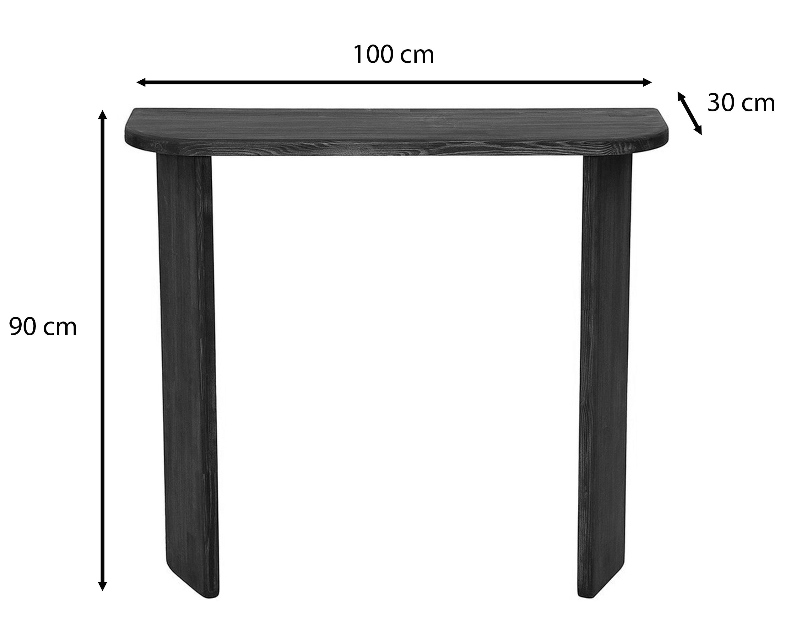 Konsola Symbel 100x30 cm lite drewno antracyntowa