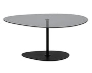 Stolik kawowy Pairrever 90x60 cm ciemnoszare szkło/ czarna podstawa