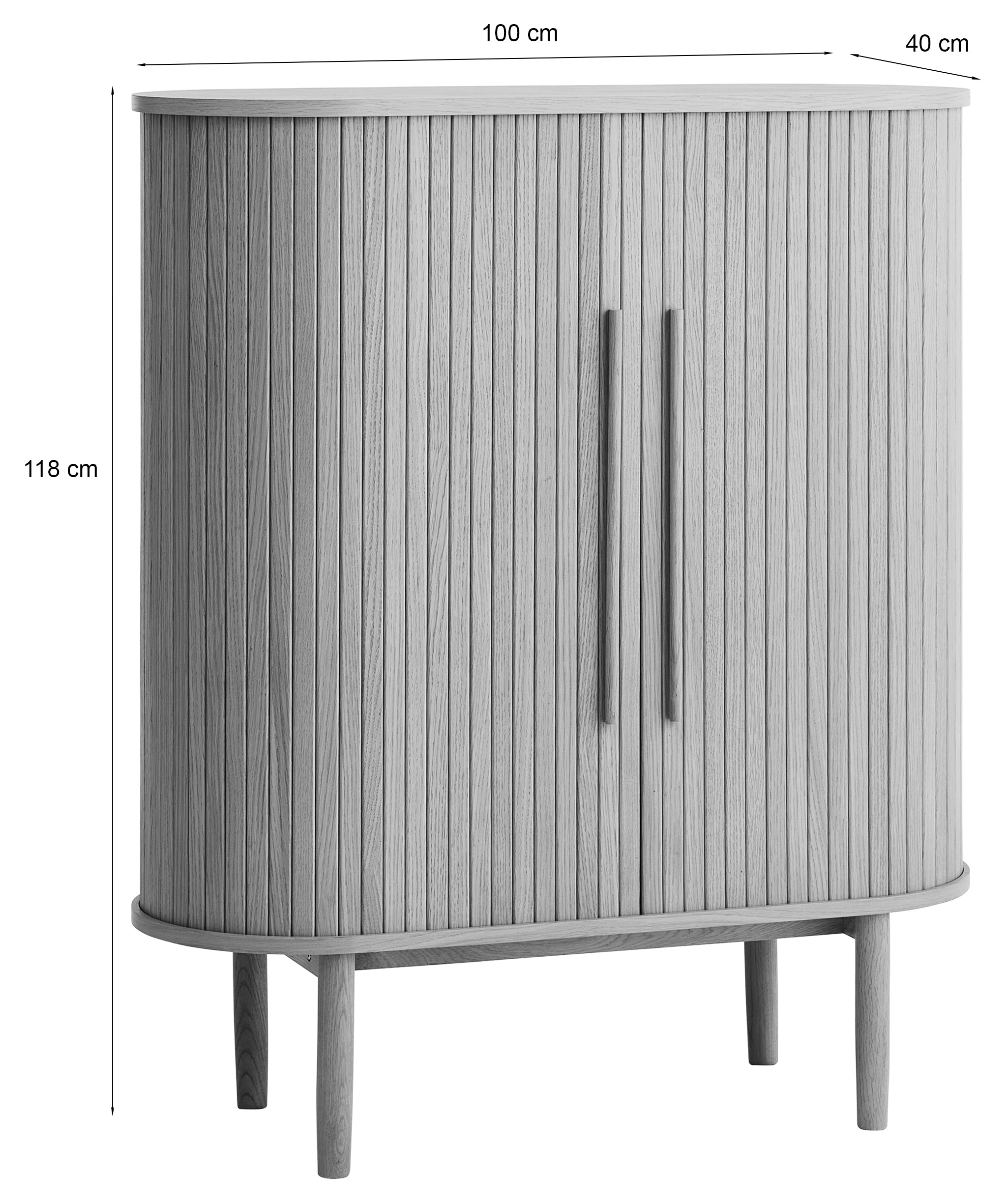 Komoda Meta 100 cm lamele dąb bielony