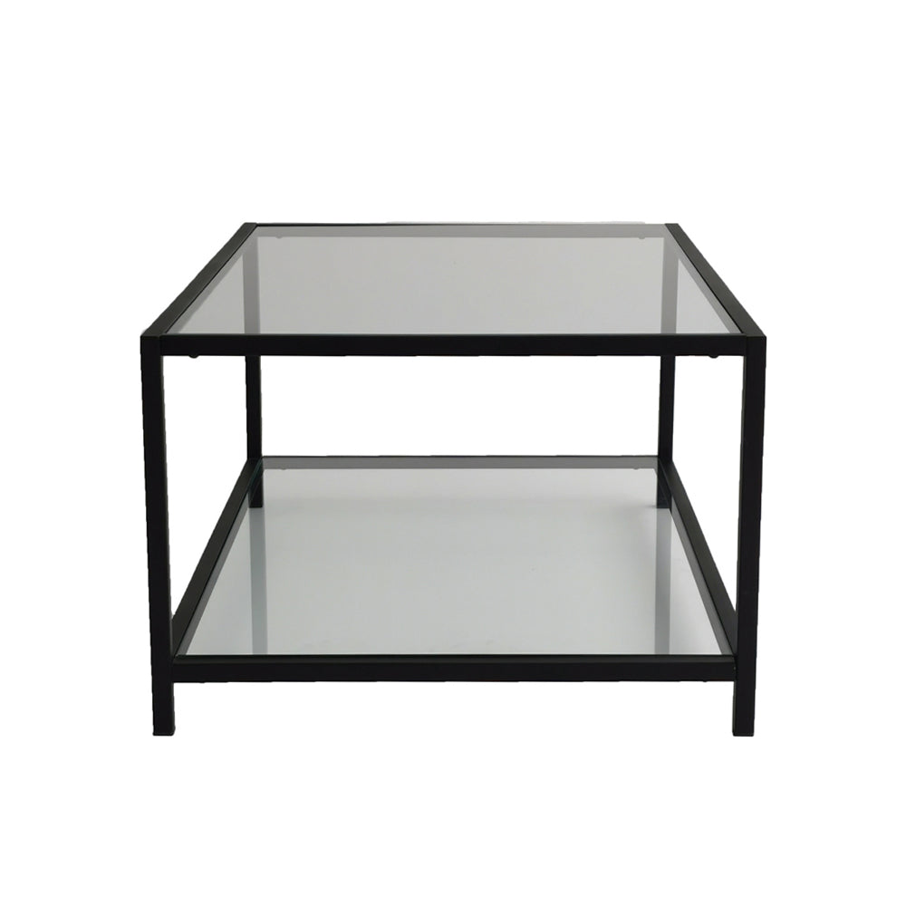 Stolik kawowy Asster szklany z półką 60x90 cm czarny