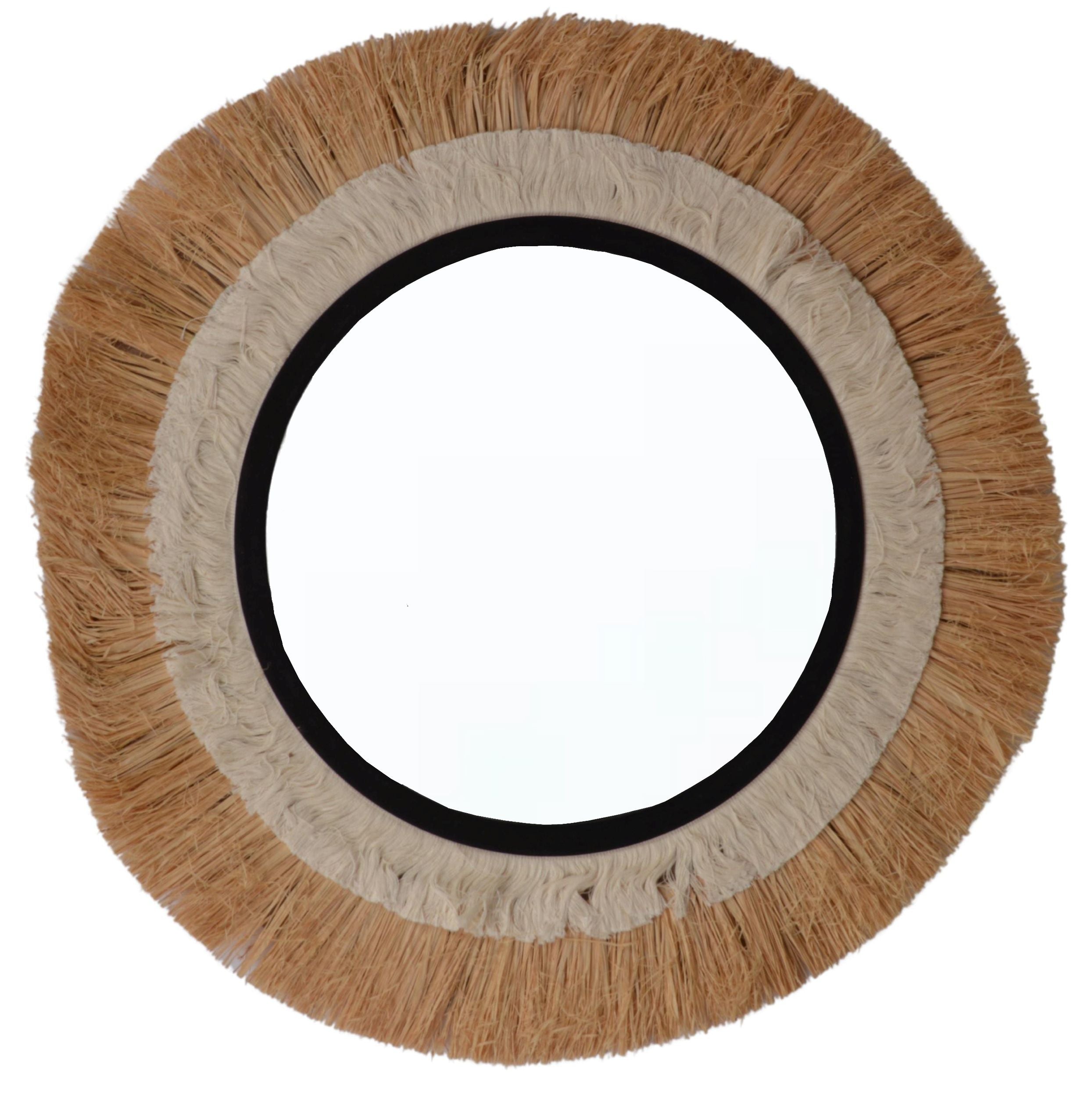 Lustro ścienne Mavoune średnica 64 cm boho