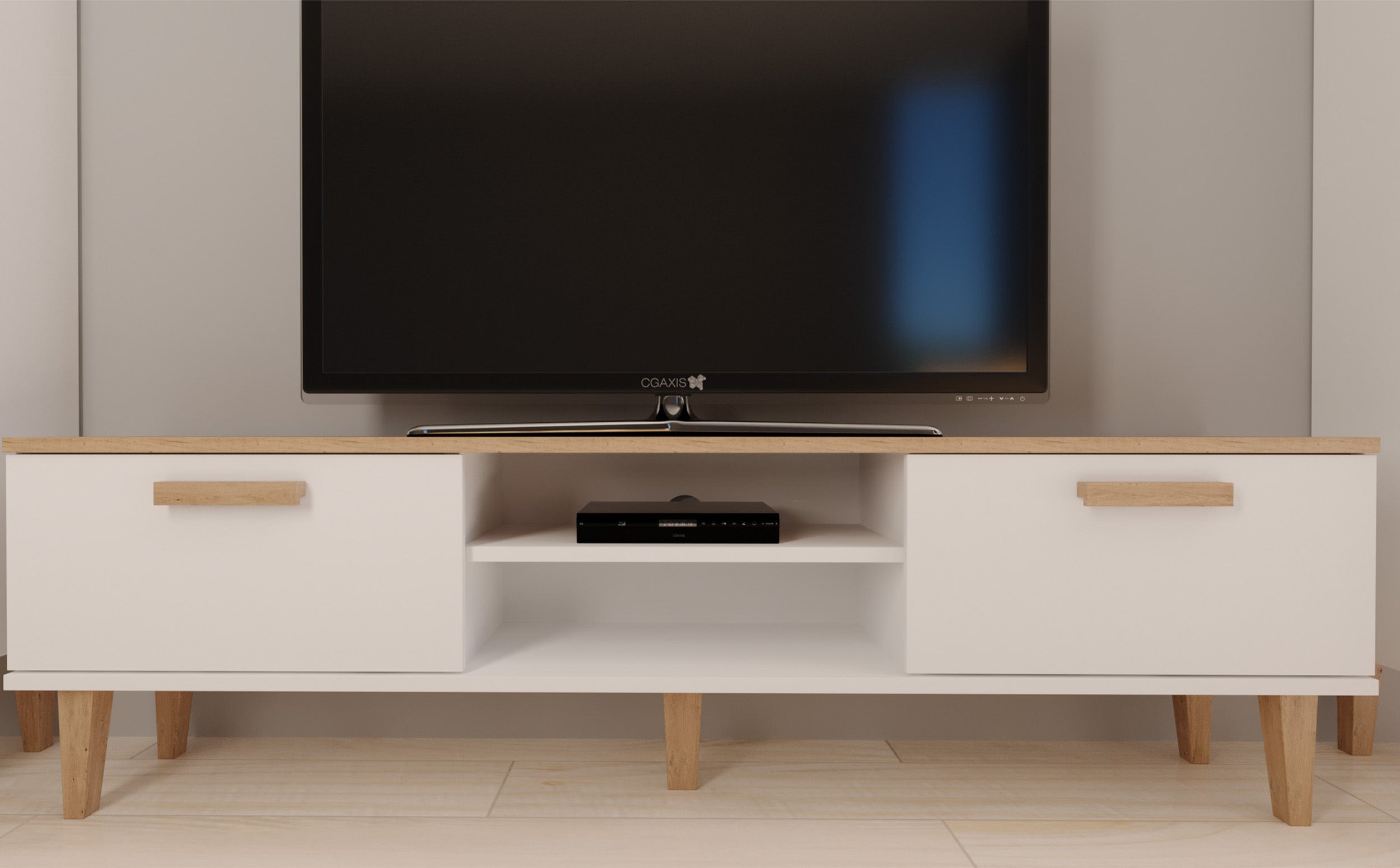 Szafka RTV Sakena 160 cm biała