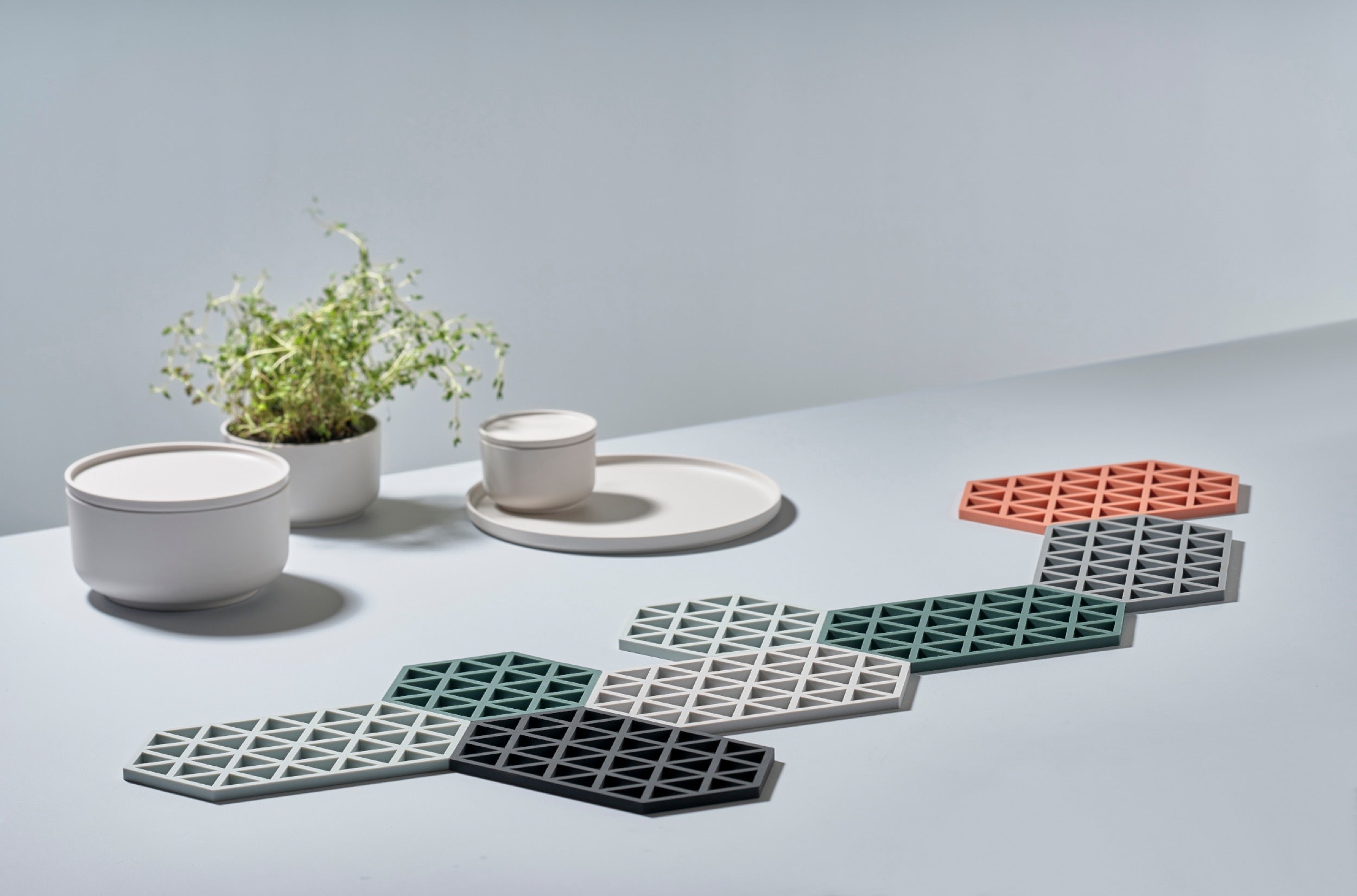 Zestaw 3 podkładek ochronnych Hexagon kolorowe