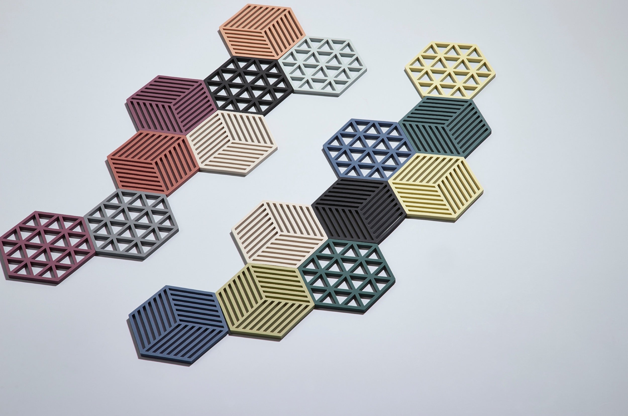 Zestaw 3 podkładek ochronnych Hexagon kolorowe