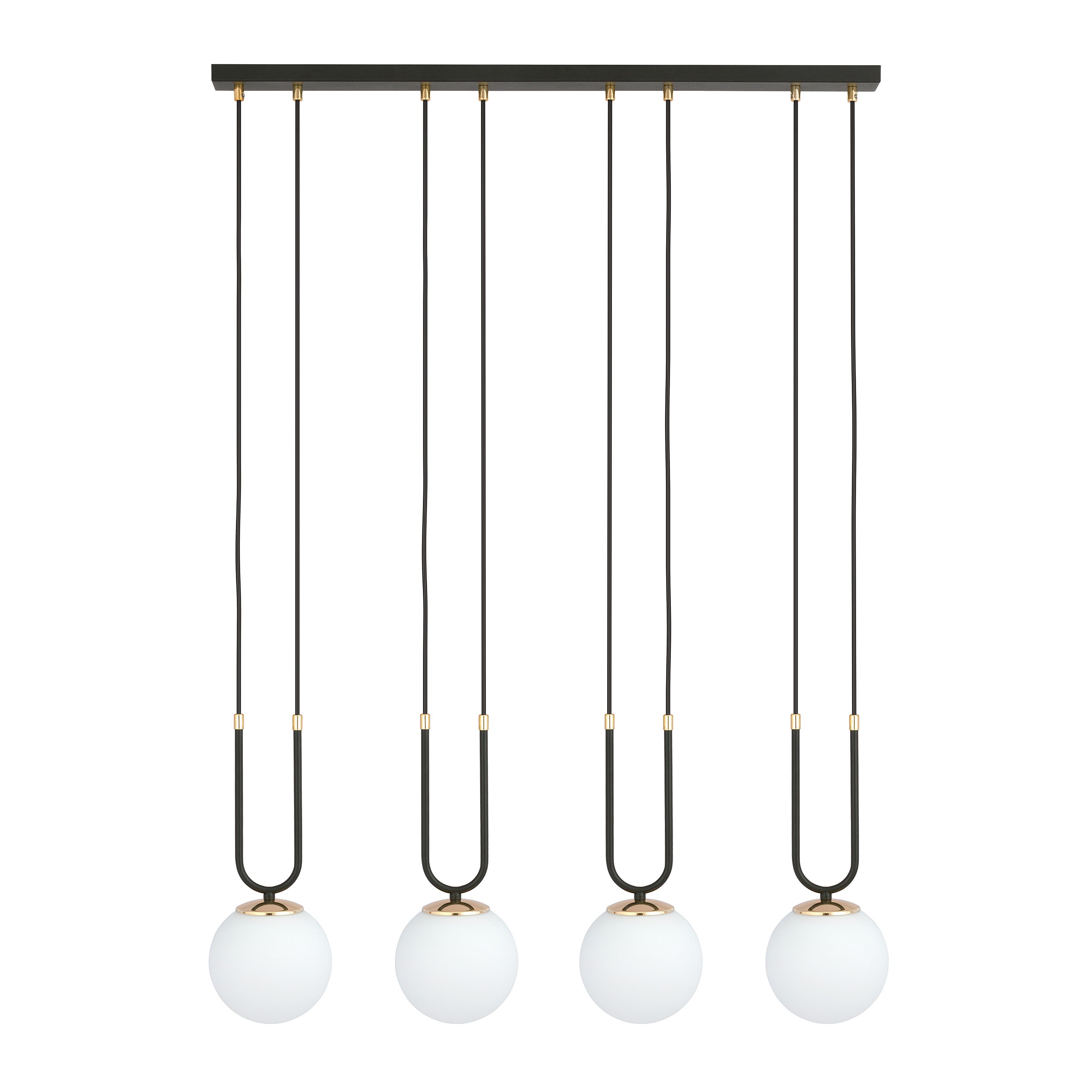 Lampa wisząca Greerlan x4 czarno-biała