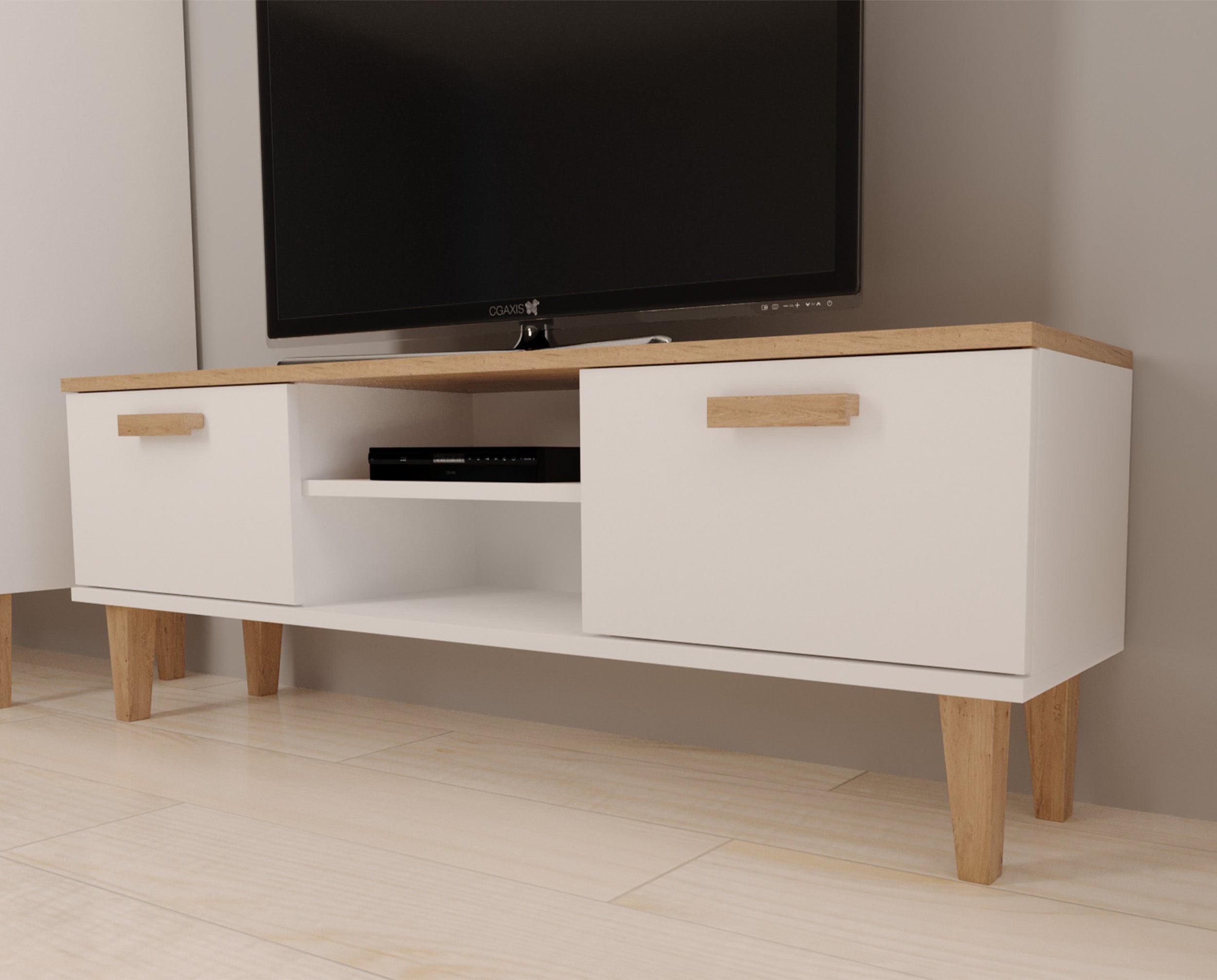 Szafka RTV Sakena 120 cm biała