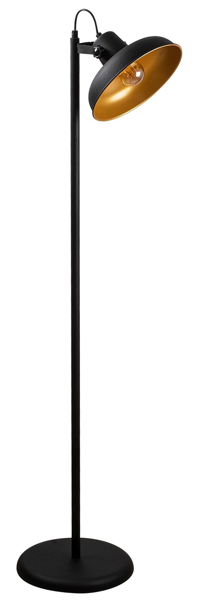 Lampa podłogowa Wellfran 145 cm czarna metalowa