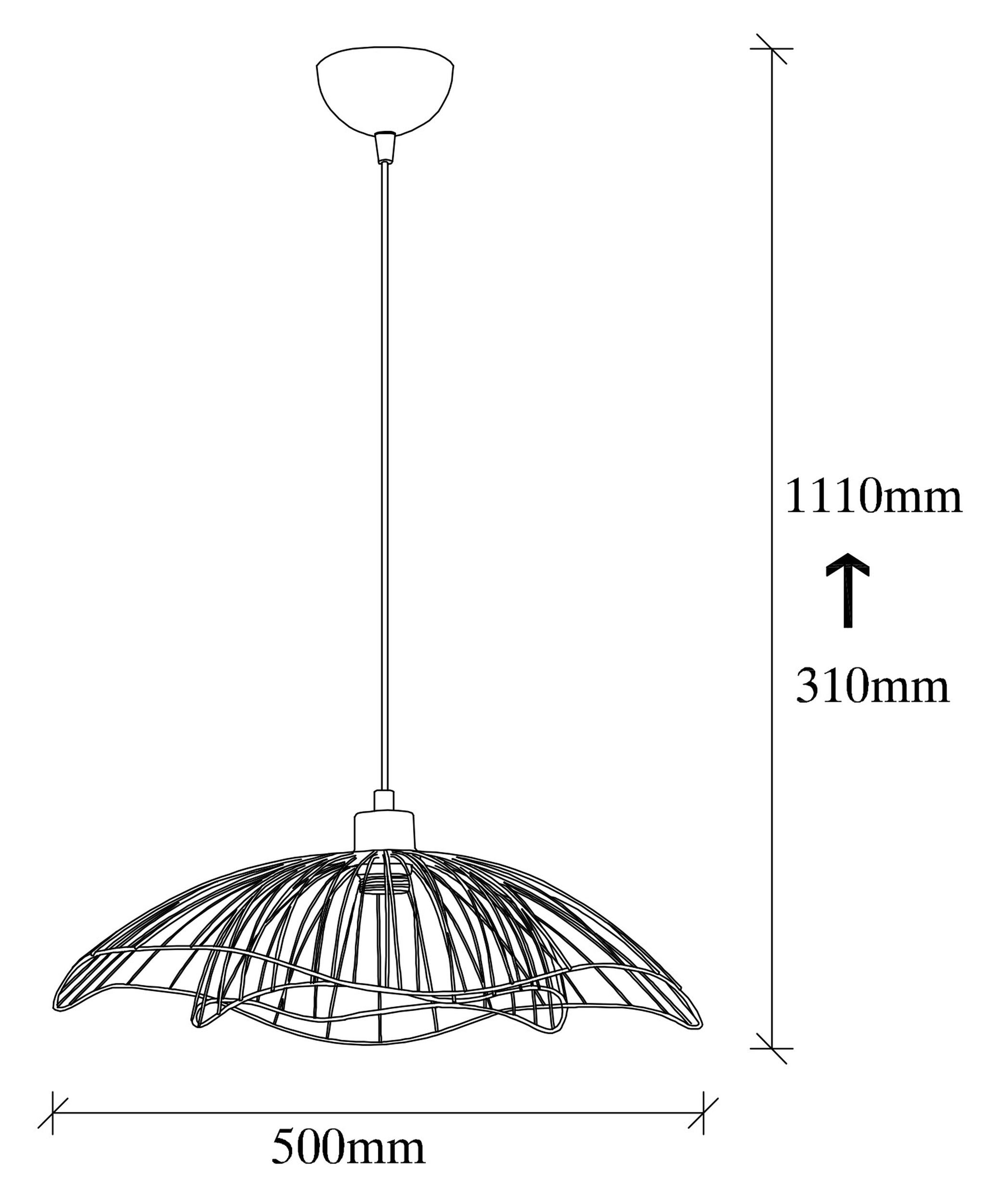 Lampa wisząca Bleriss średnica 50 cm czarna