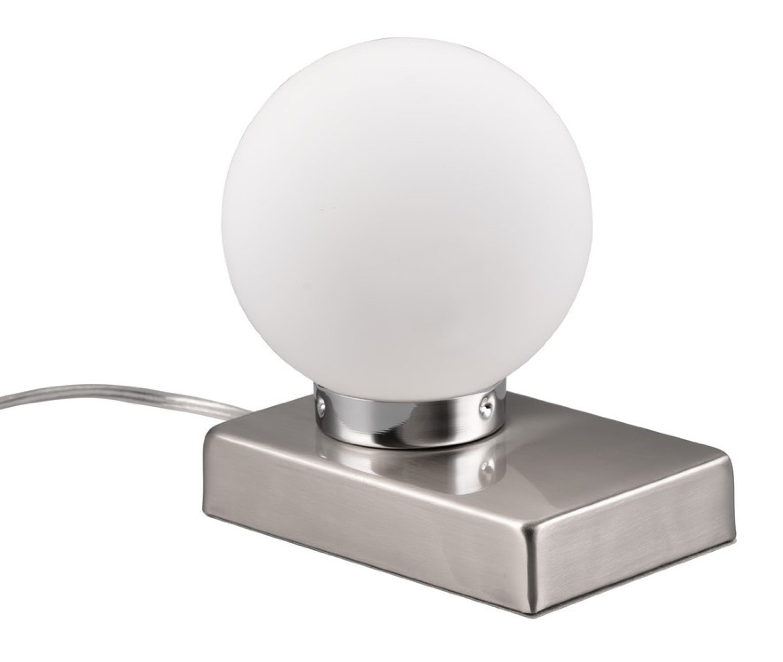 Lampa stołowa Davi biało-srebrna