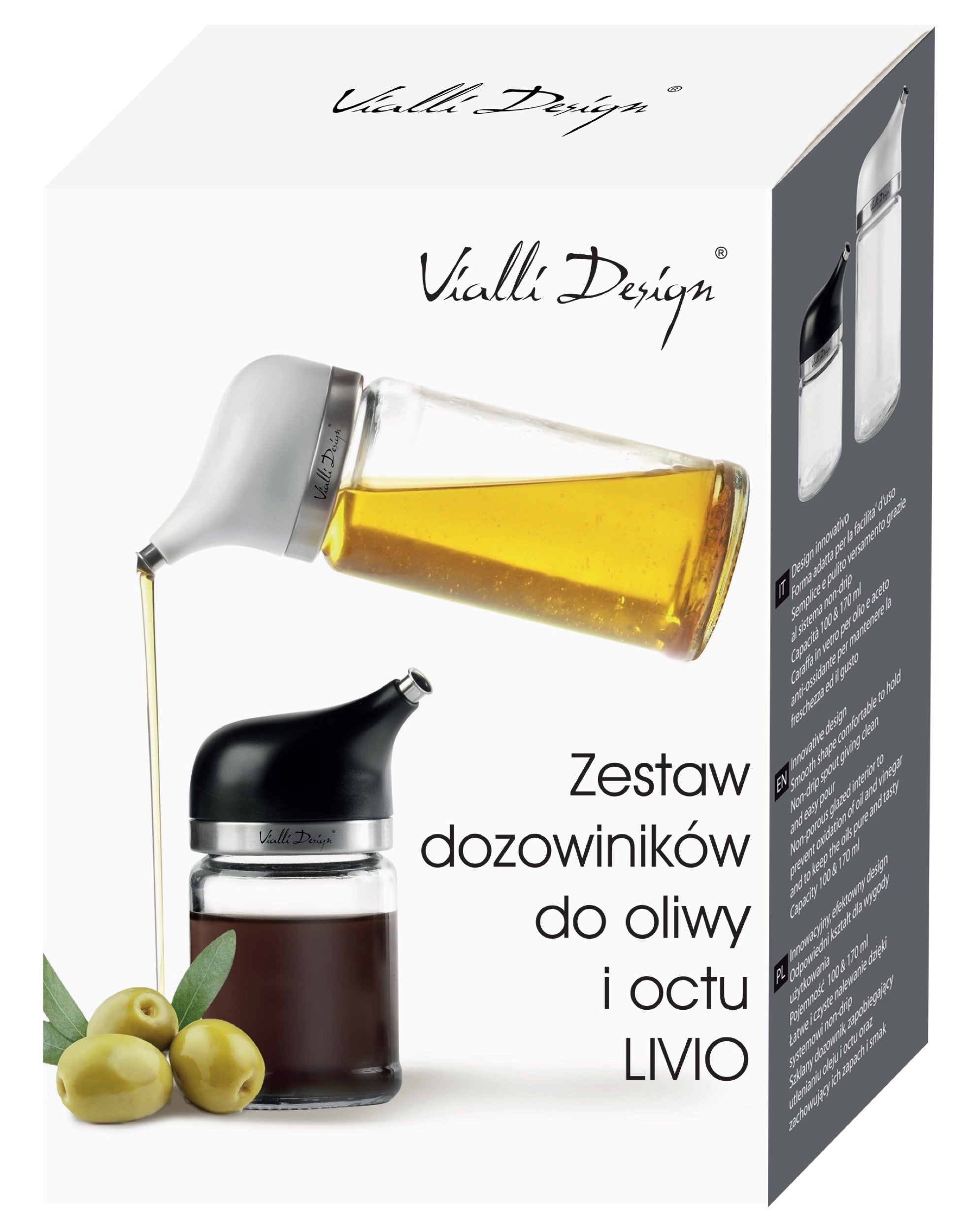 Zestaw 2 dozowników do oliwy i octu Livio