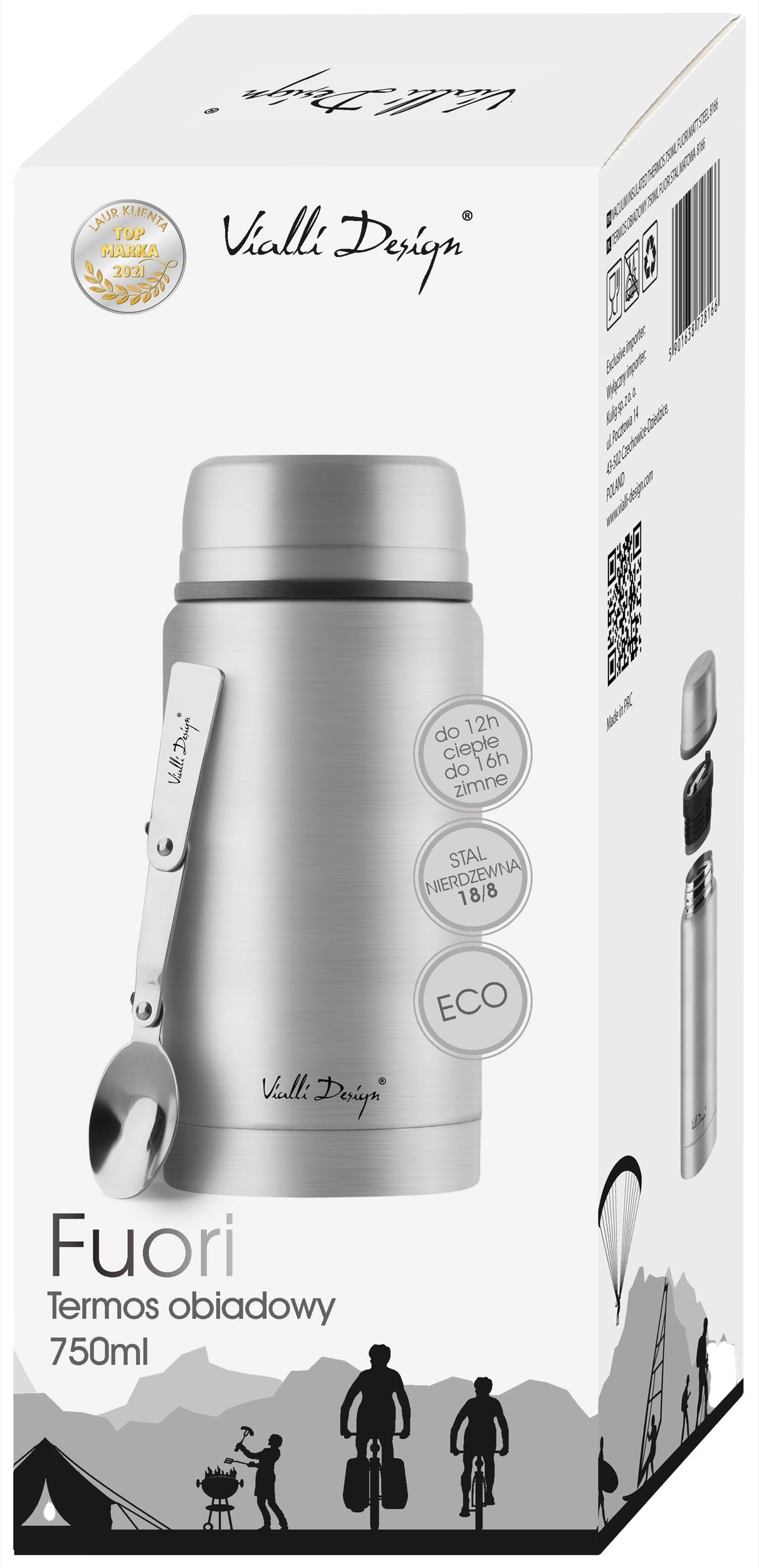 Termos obiadowy Fuori 750 ml srebrny matowy