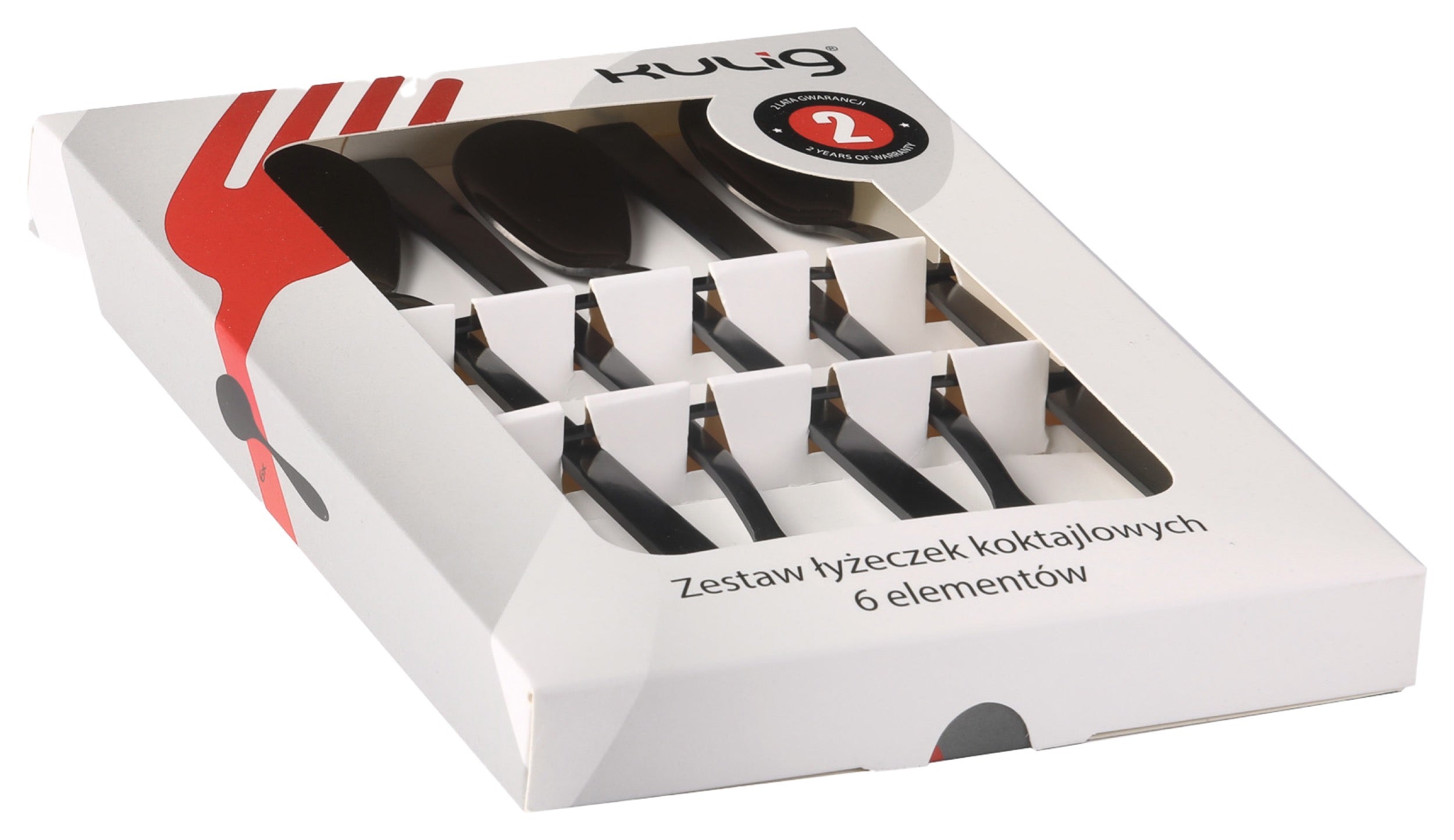 Zestaw 6 łyżeczek koktajlowych Piano czarne