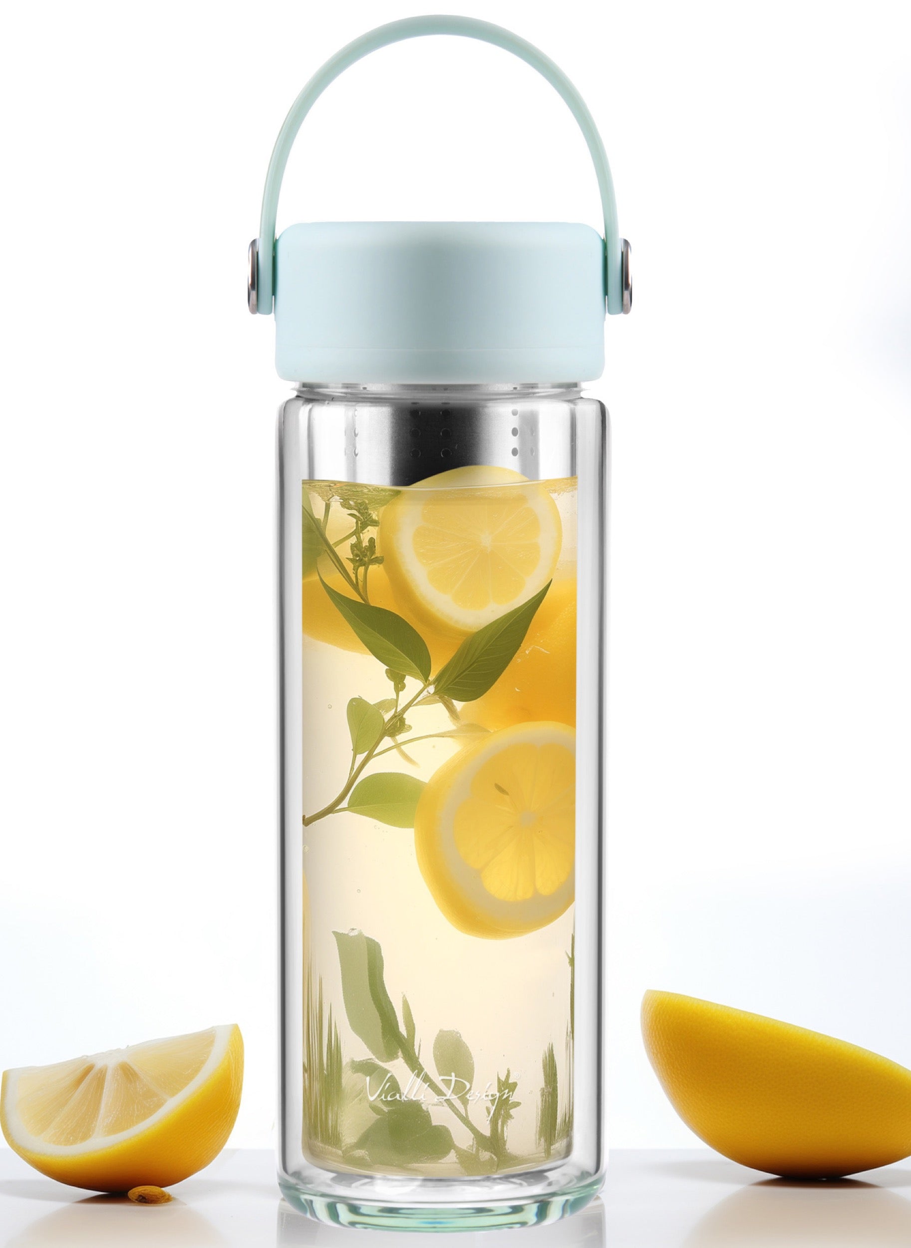 Butelka z zaparzaczem Fuori 350 ml miętowa