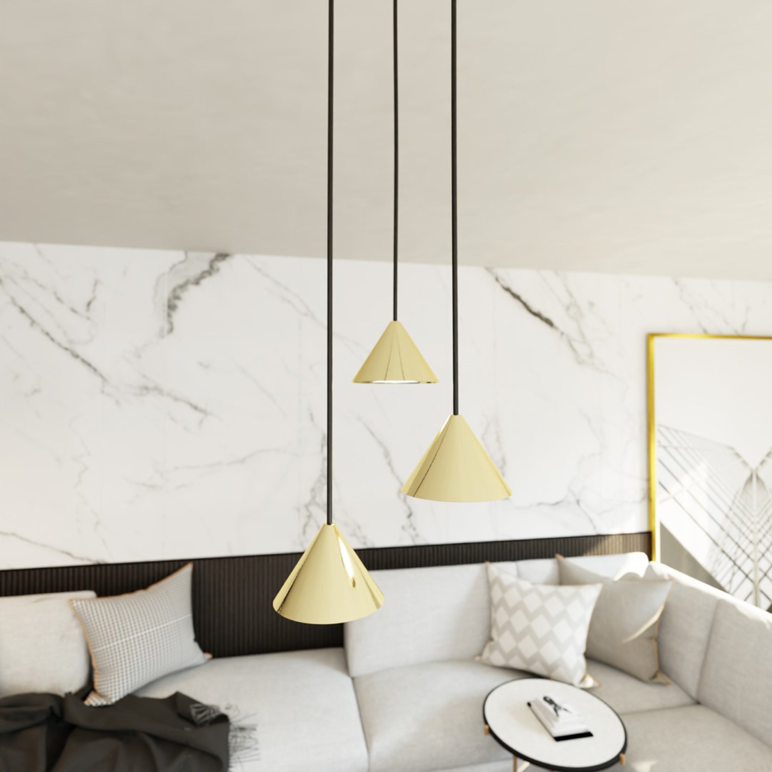 Lampa sufitowa Elit x3 złota