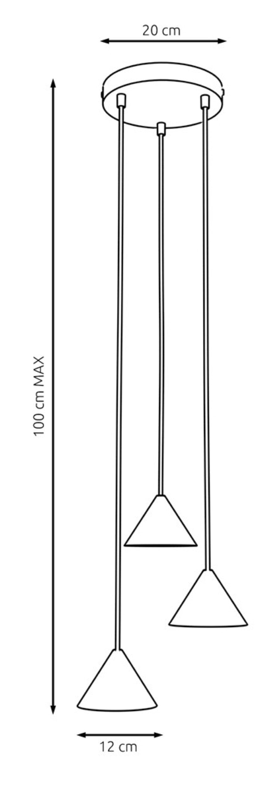 Lampa sufitowa Elit x3 złota